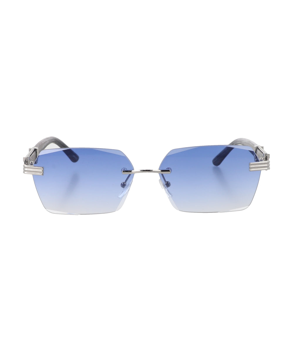 Lentes Geometricos Rimeless AZUL