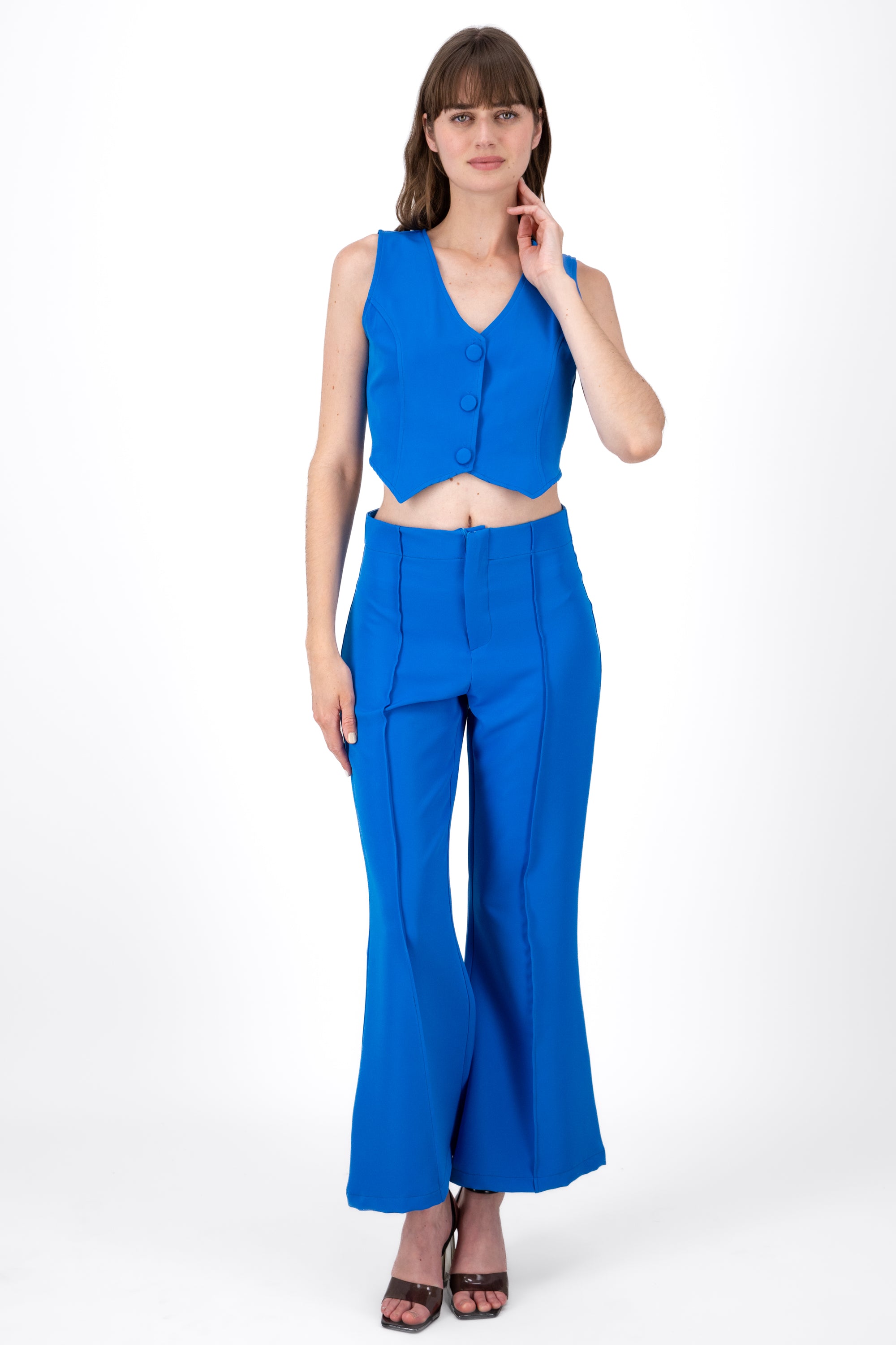 Pantalon Flare Detalle Costura AZUL REY