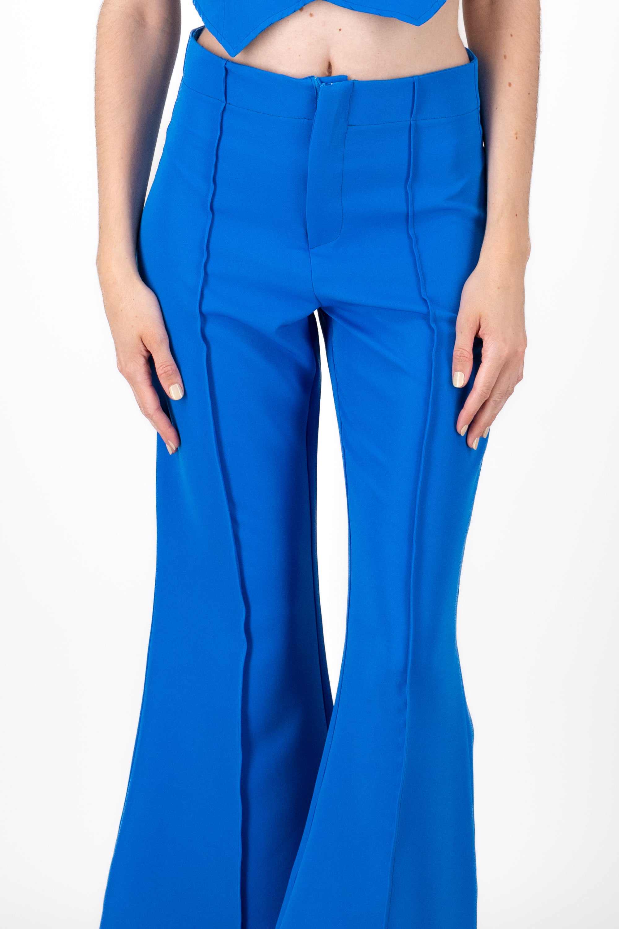 Pantalon Flare Detalle Costura AZUL REY