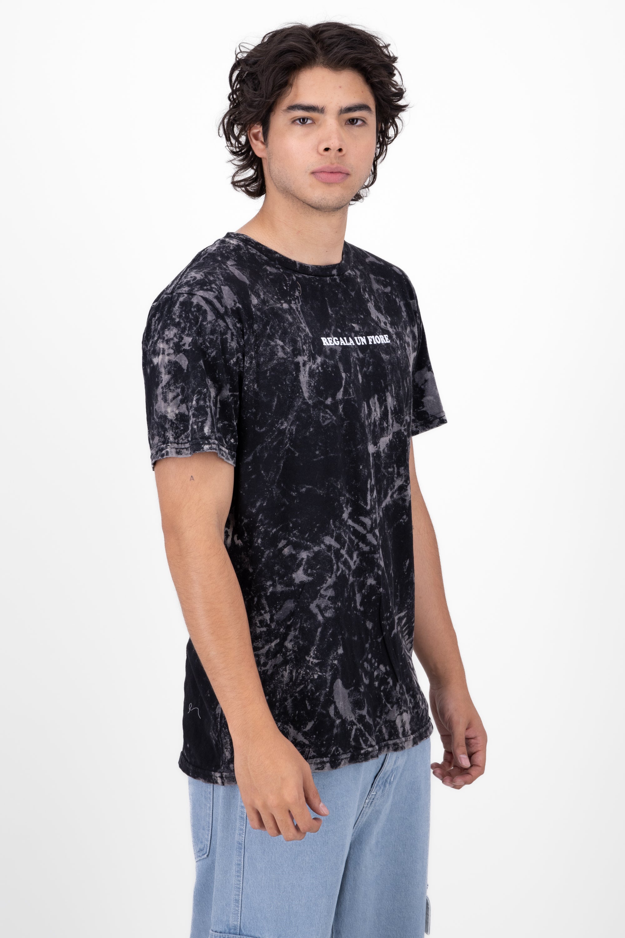 Playera Manga Corta Flores Para Todos ACID WASH