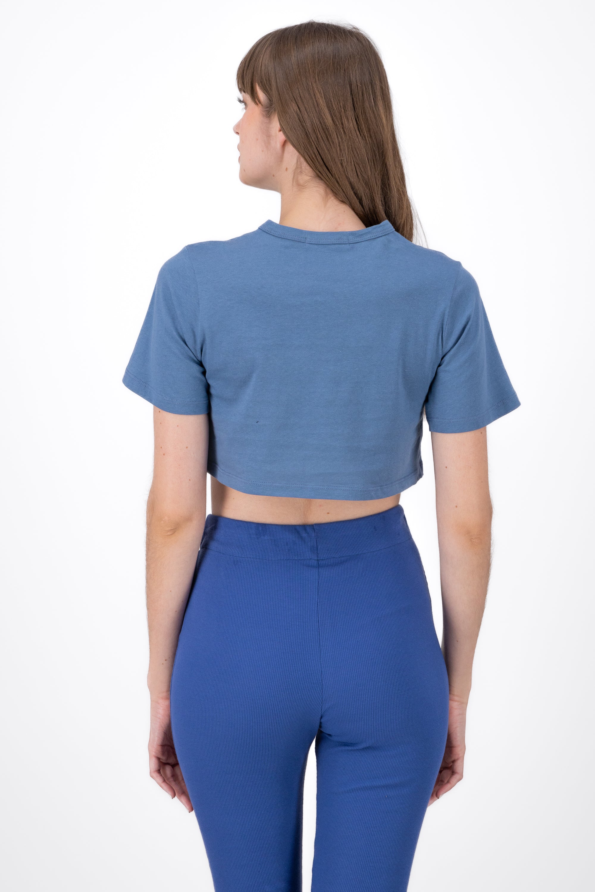 Playera Crop Los Angeles AZUL