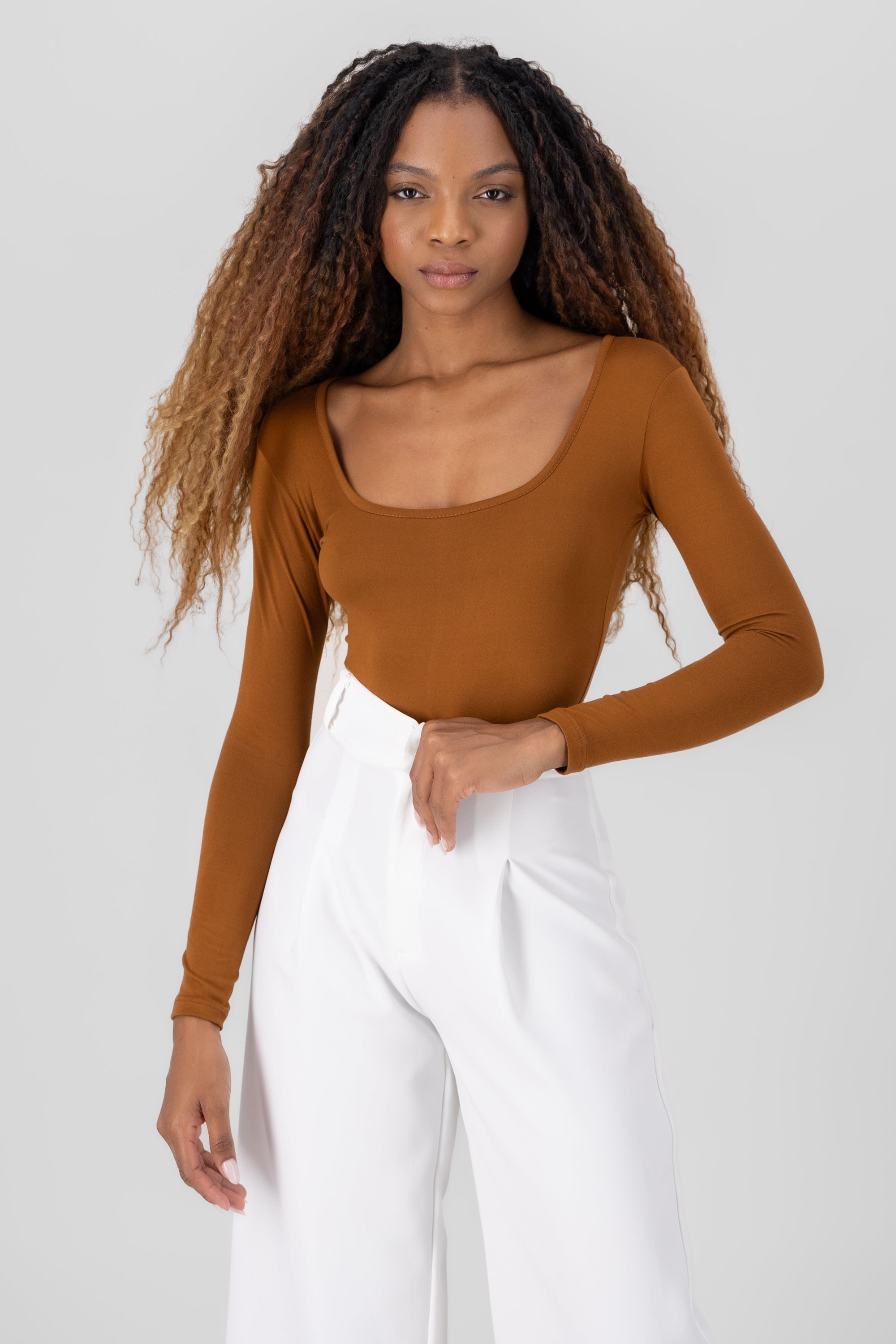 Bodysuit Liso Cuello Scoop COBRE