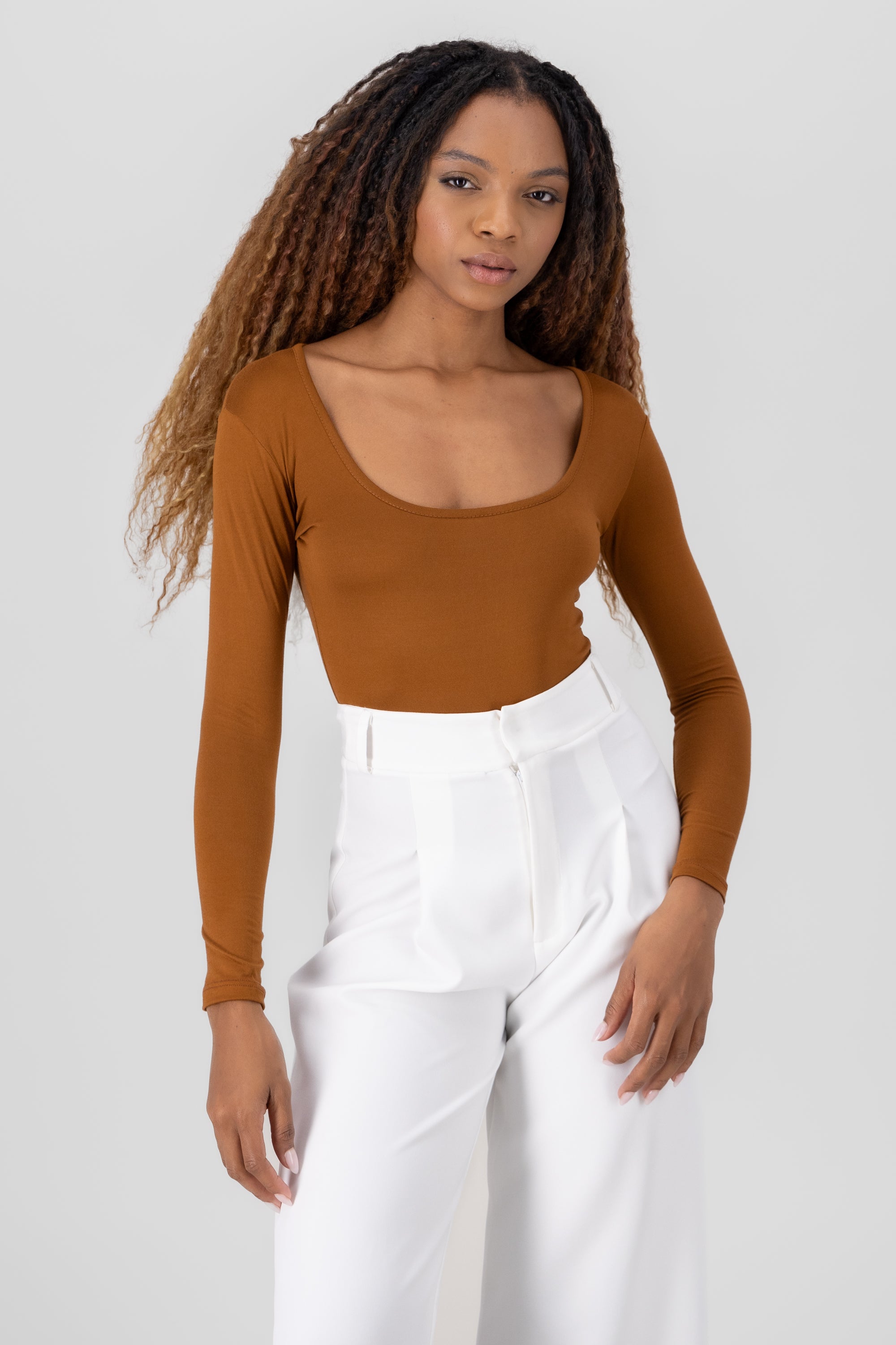 Bodysuit Liso Cuello Scoop COBRE