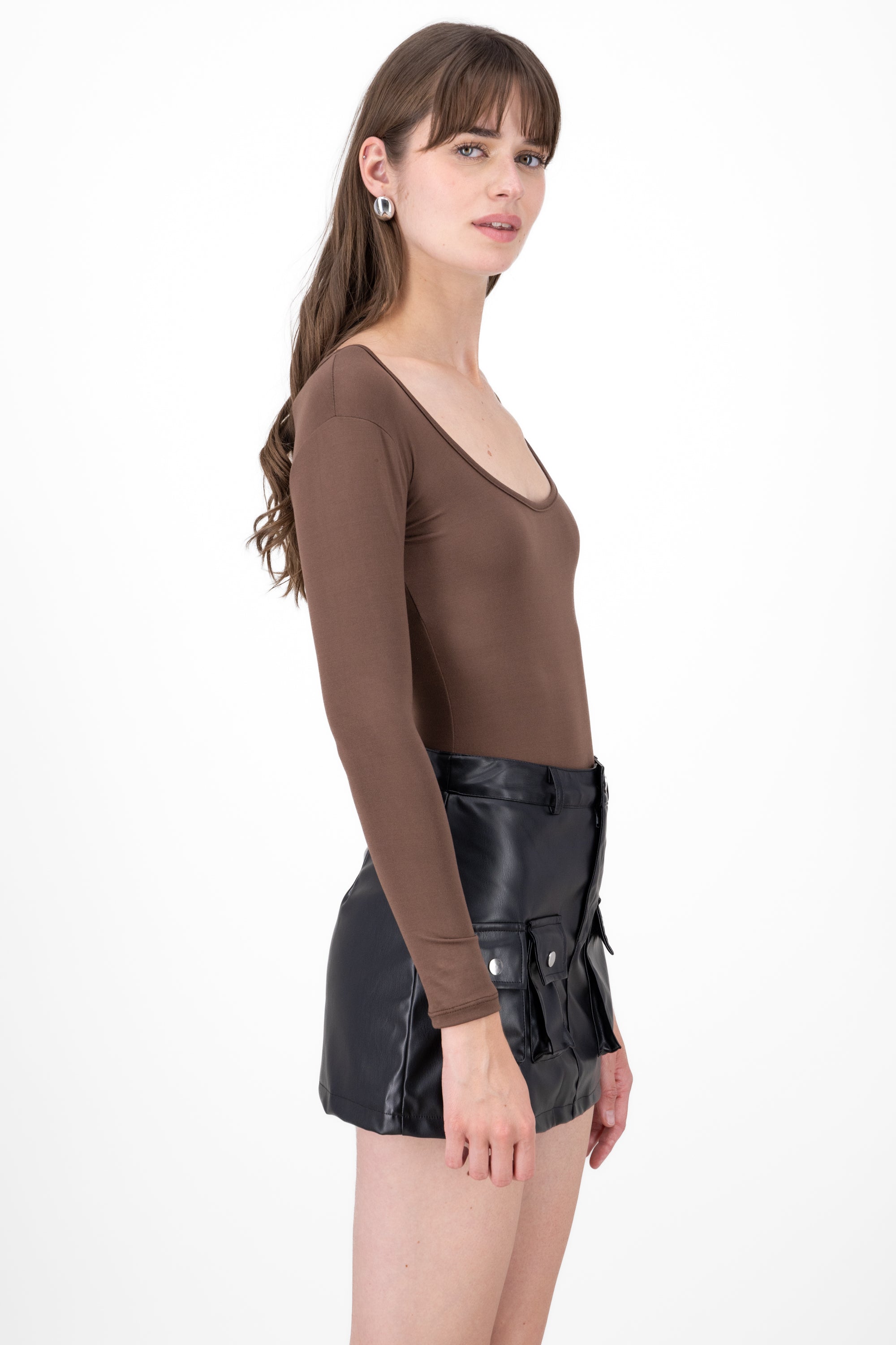 Bodysuit Liso Cuello Scoop CHOCOLATE