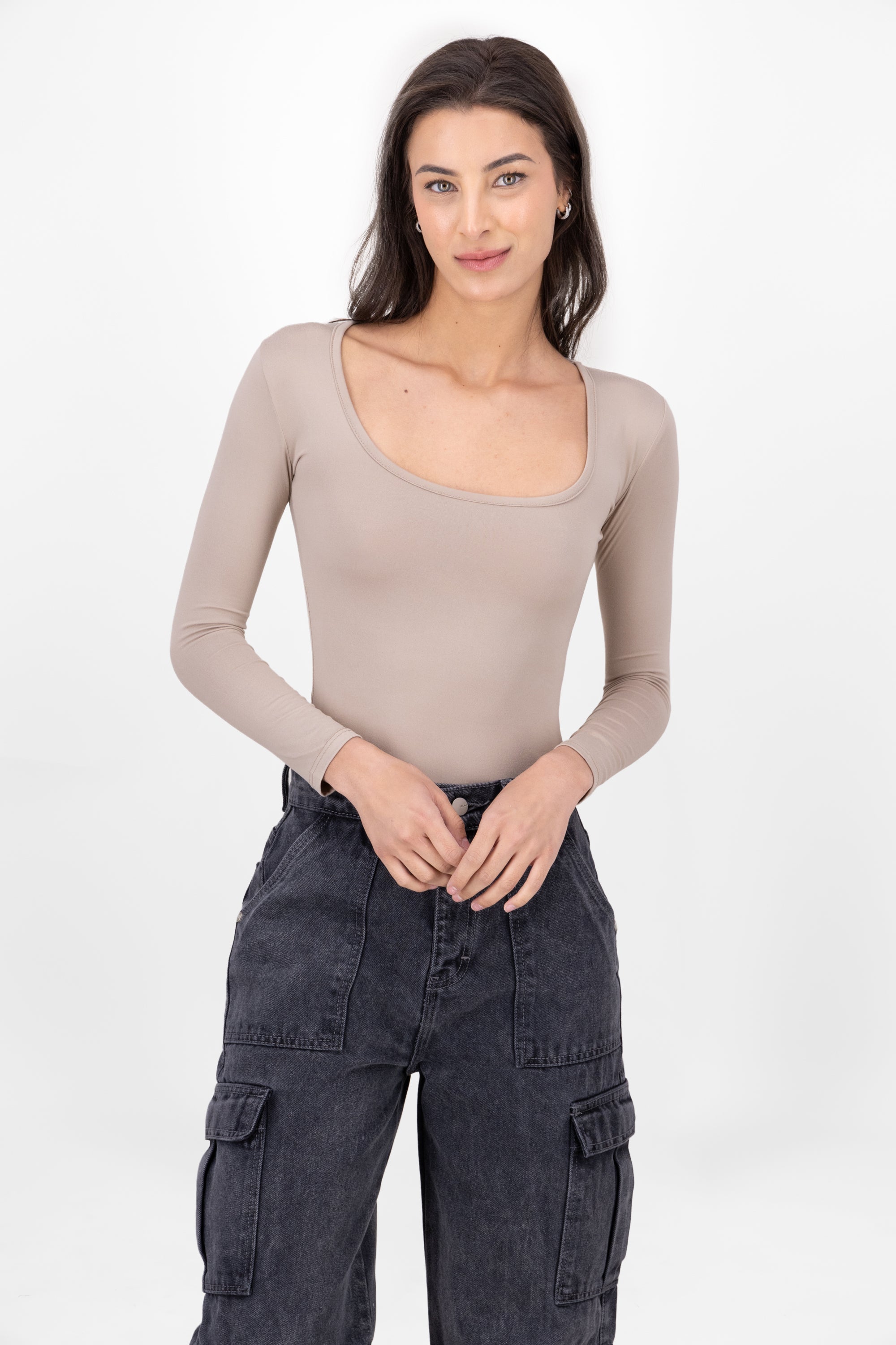 Bodysuit Liso Cuello Scoop GREIGE