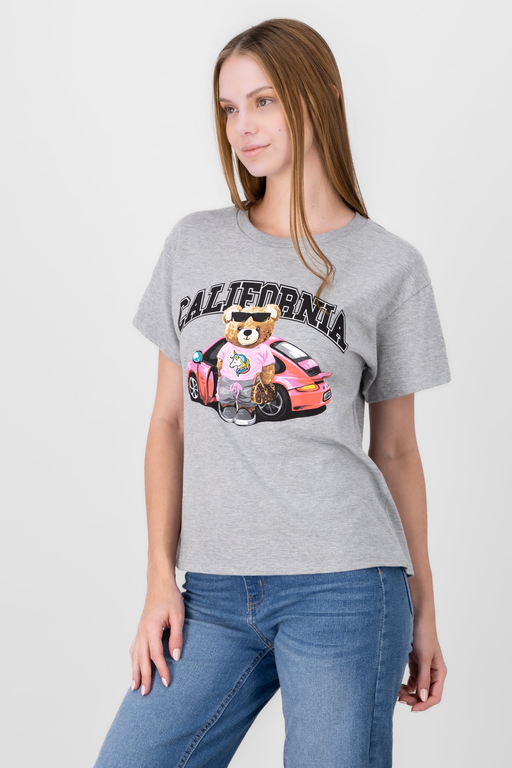 Playera osito California GRIS JASPE