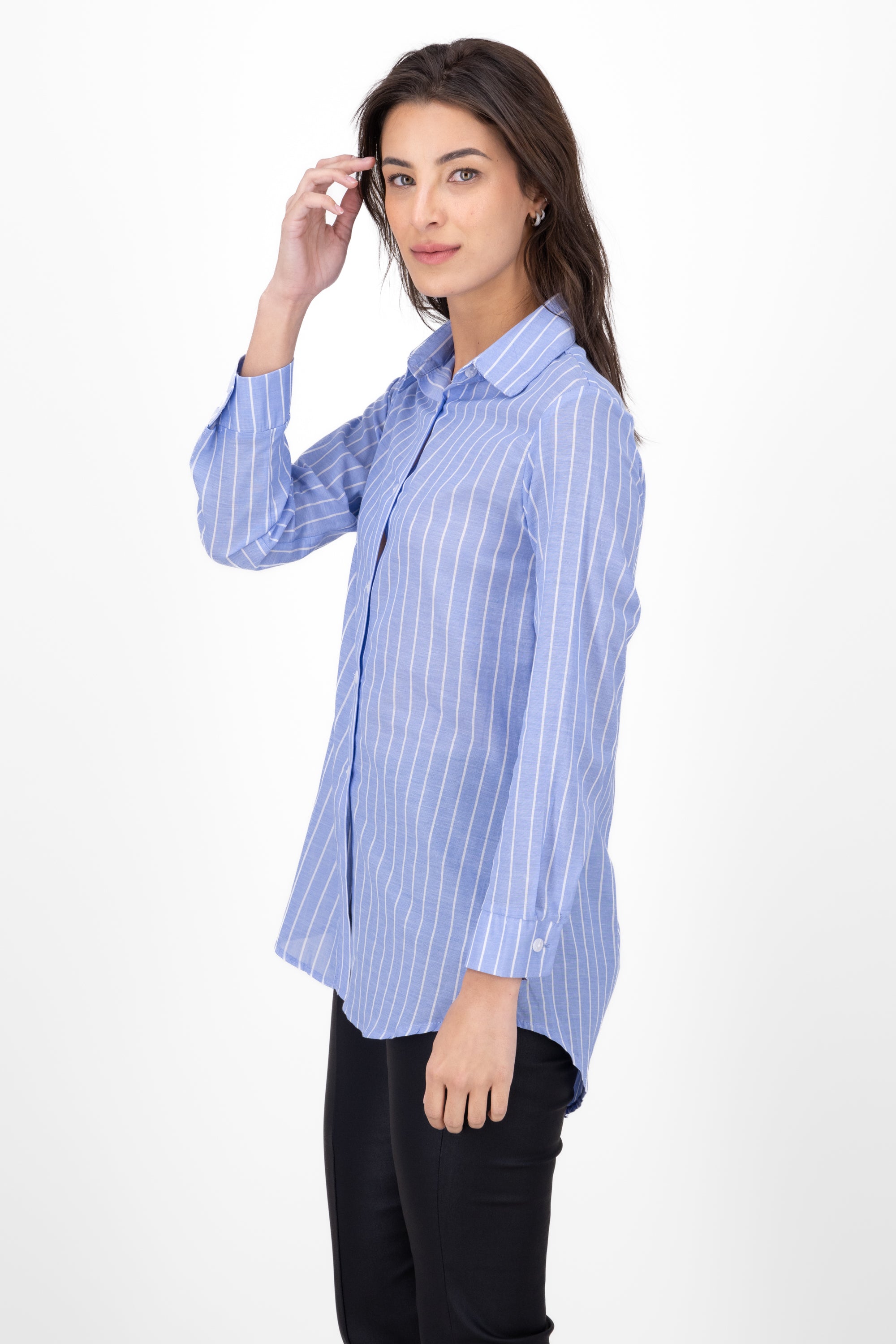 Camisa Oversize Rayas AZUL COMBO