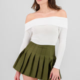 Top Sin Hombros Textura Rib