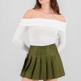 Top Sin Hombros Textura Rib