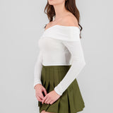 Top Sin Hombros Textura Rib