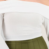 Top Sin Hombros Textura Rib