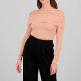 Top Sin Hombros Textura Rib