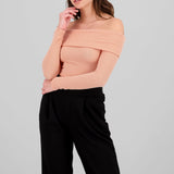 Top Sin Hombros Textura Rib