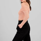 Top Sin Hombros Textura Rib
