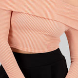 Top Sin Hombros Textura Rib