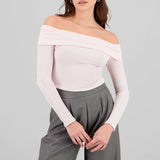 Top Sin Hombros Textura Rib