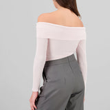 Top Sin Hombros Textura Rib
