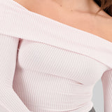 Top Sin Hombros Textura Rib