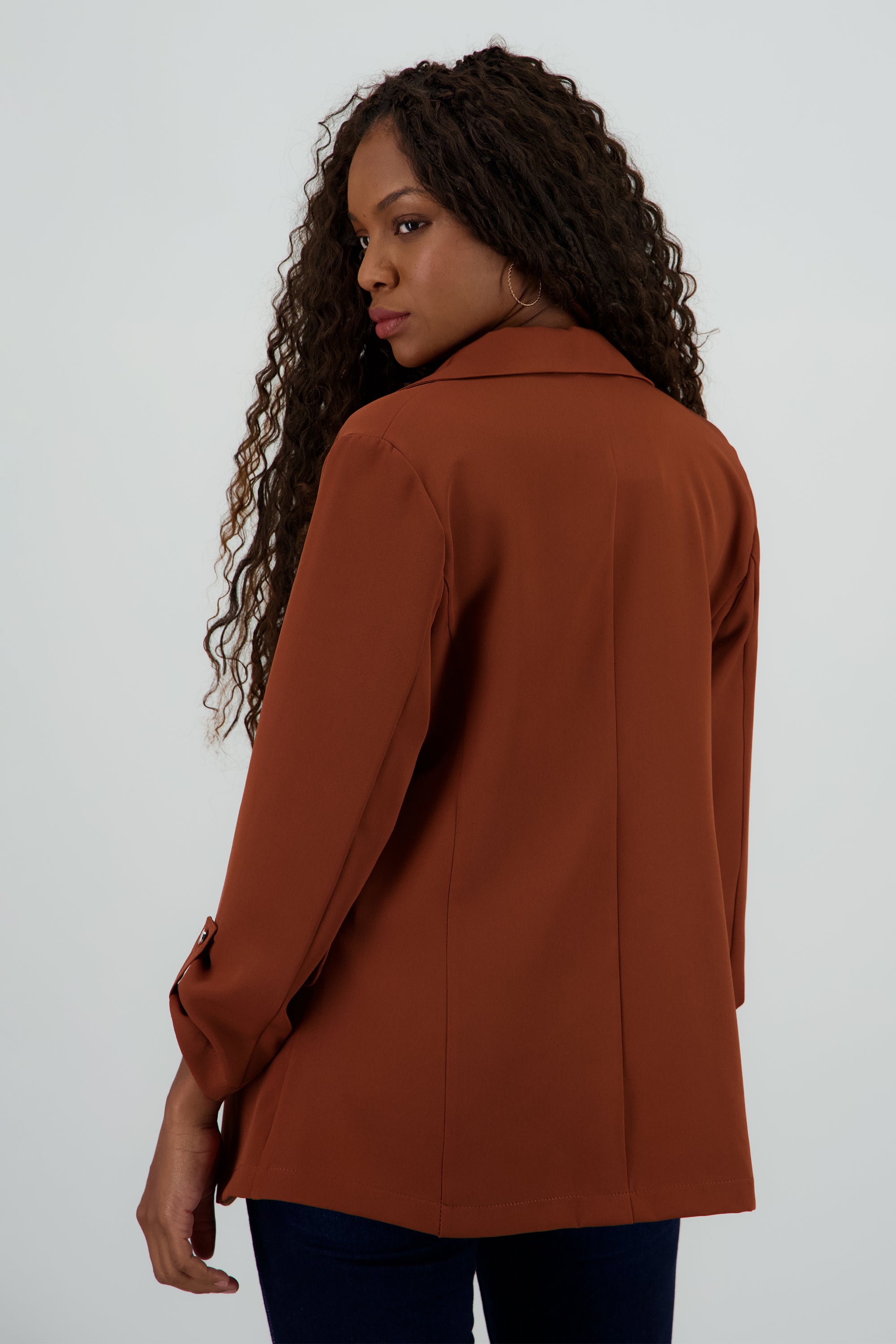 Blazer Oversize Largo Detalle Mangas CAMELLO