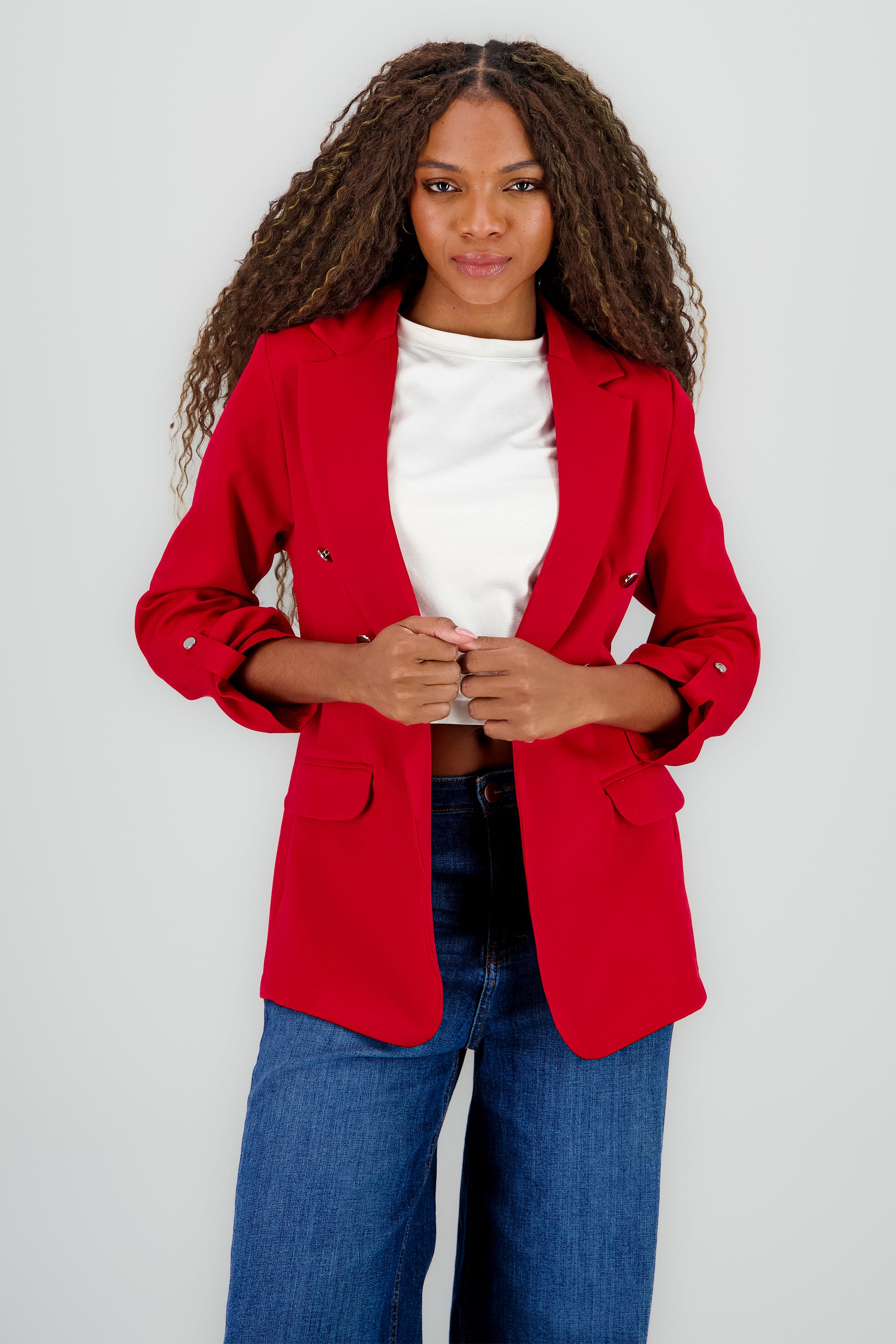 Blazer Oversize Largo Detalle Mangas