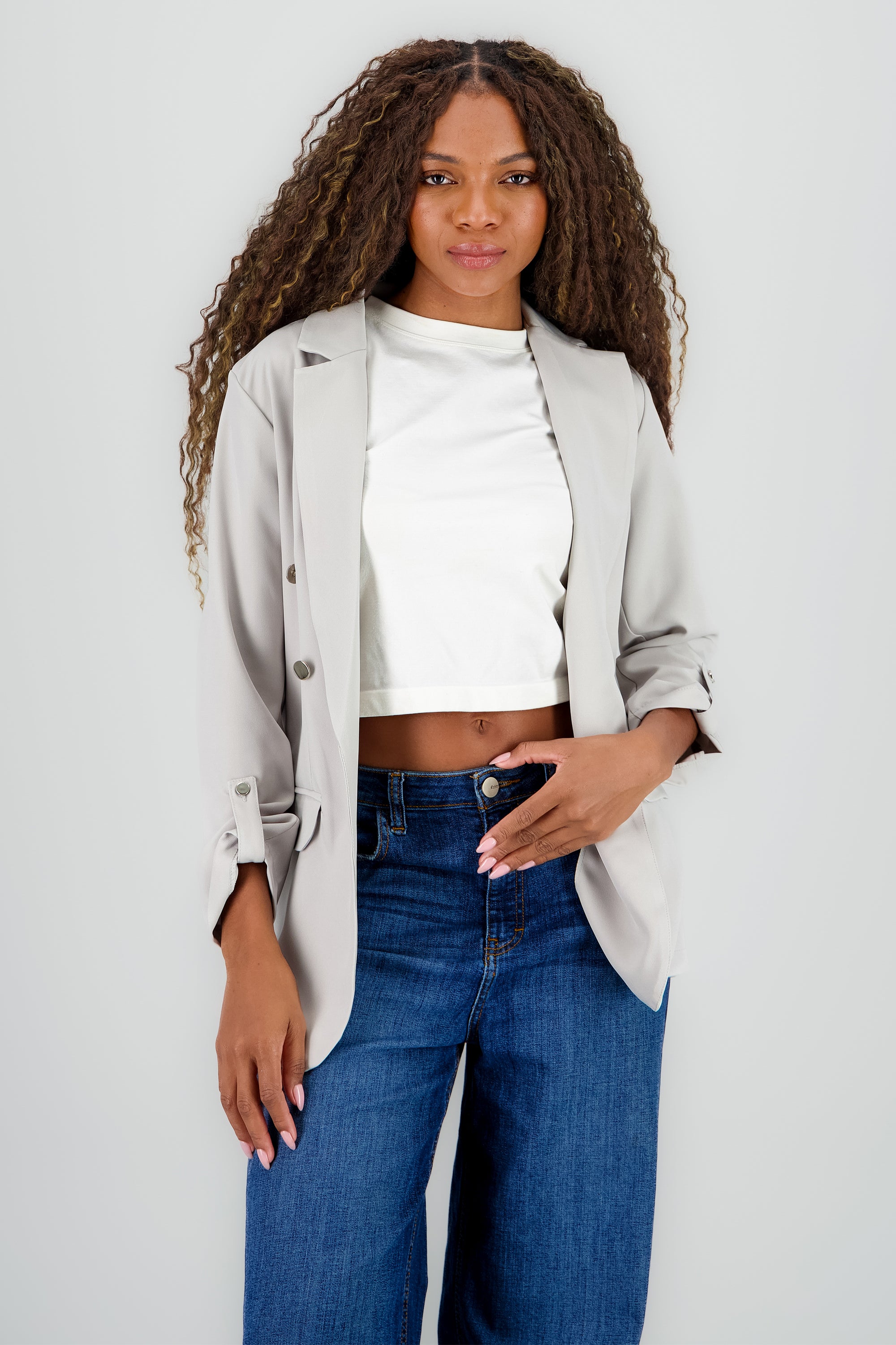 Blazer Oversize Largo Detalle Mangas