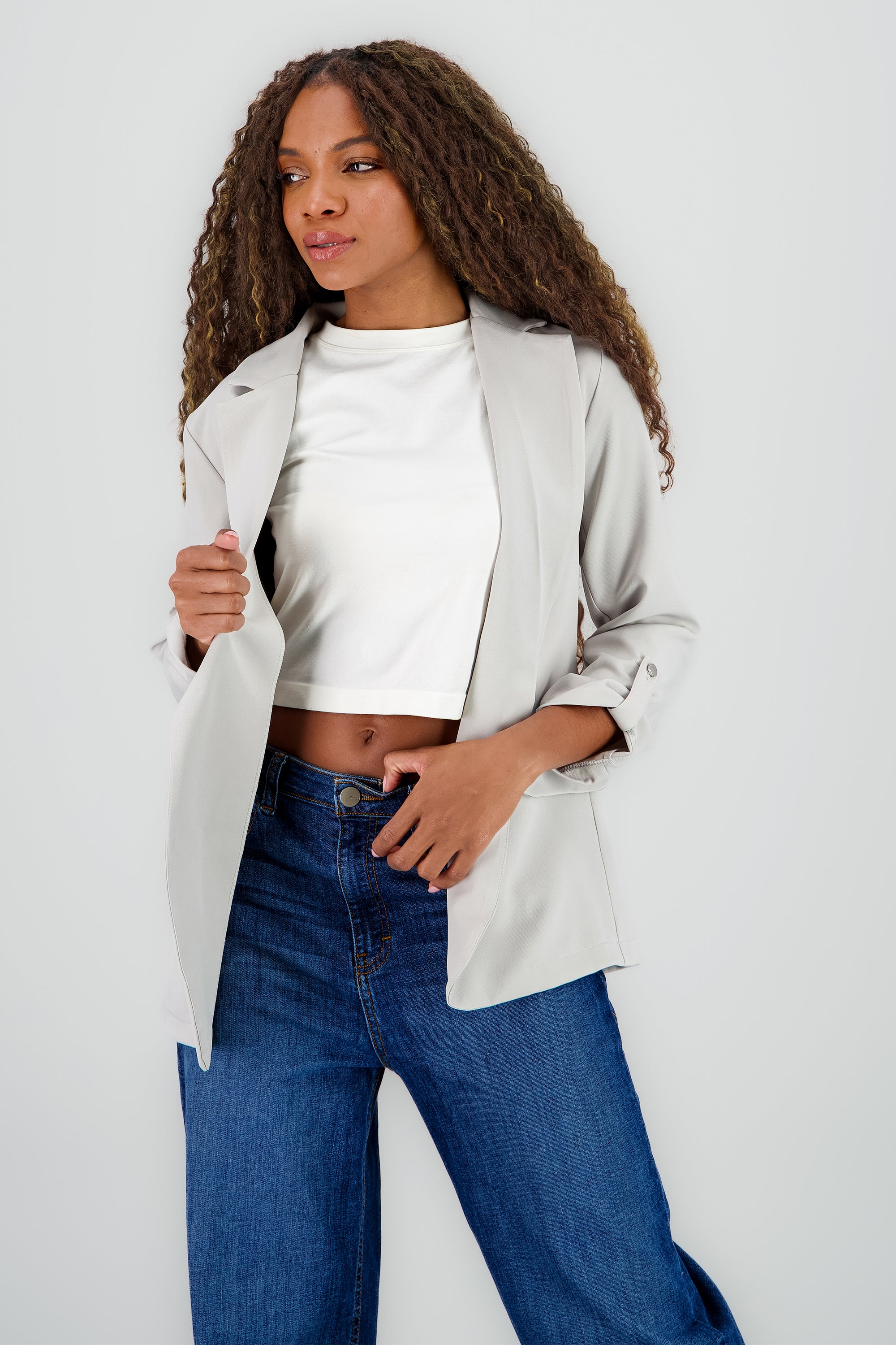 Blazer Oversize Largo Detalle Mangas