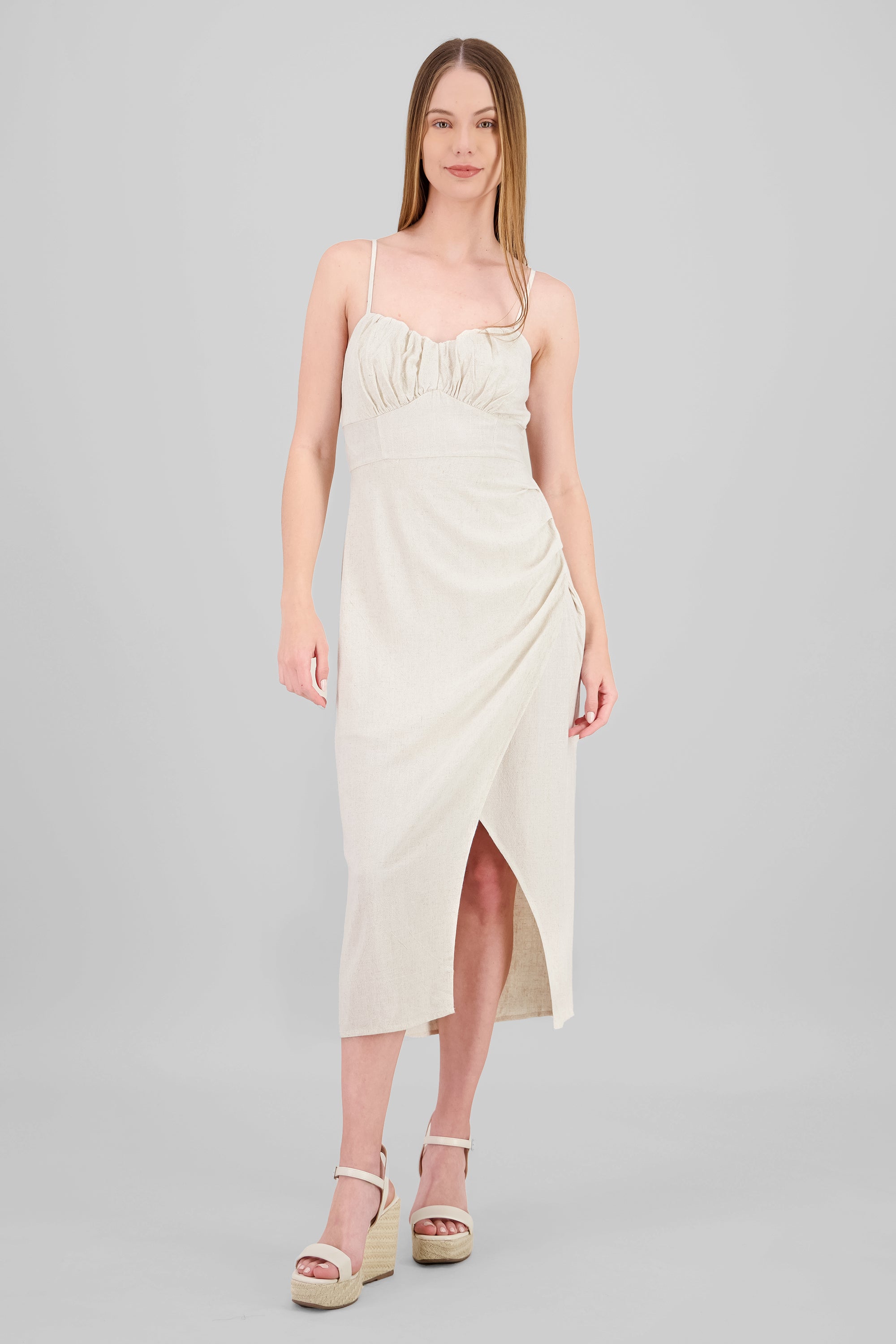 Vestido maxi abertura pierna