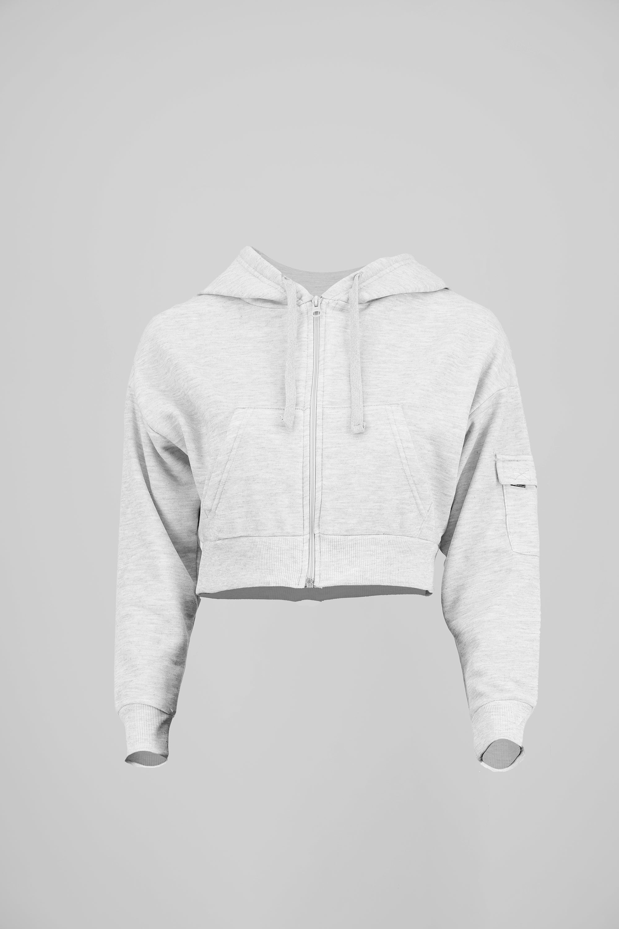 Sudadera cropped con bolsa cargo