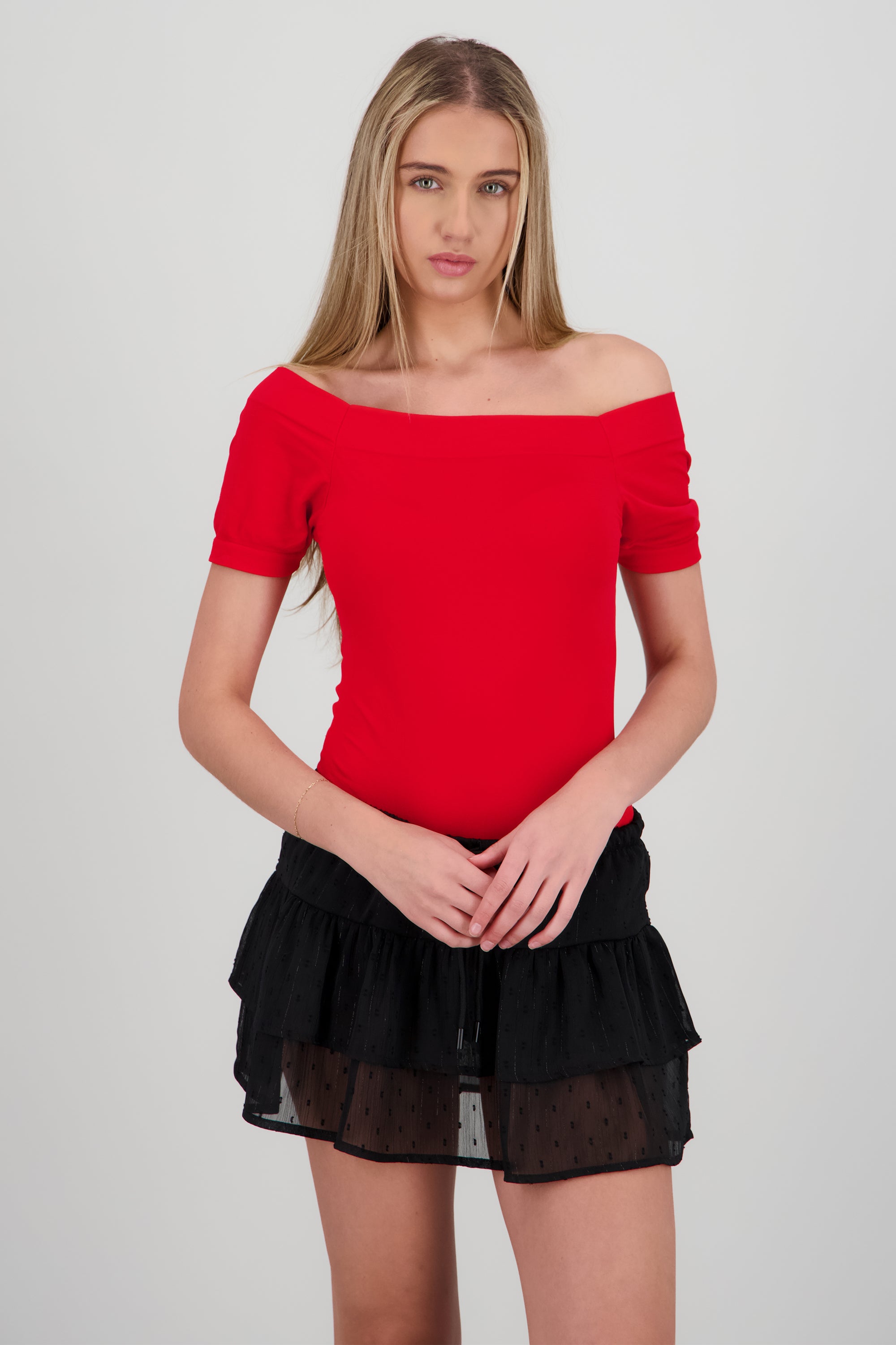 Bodysuit Liso Hombros Descubiertos ROJO