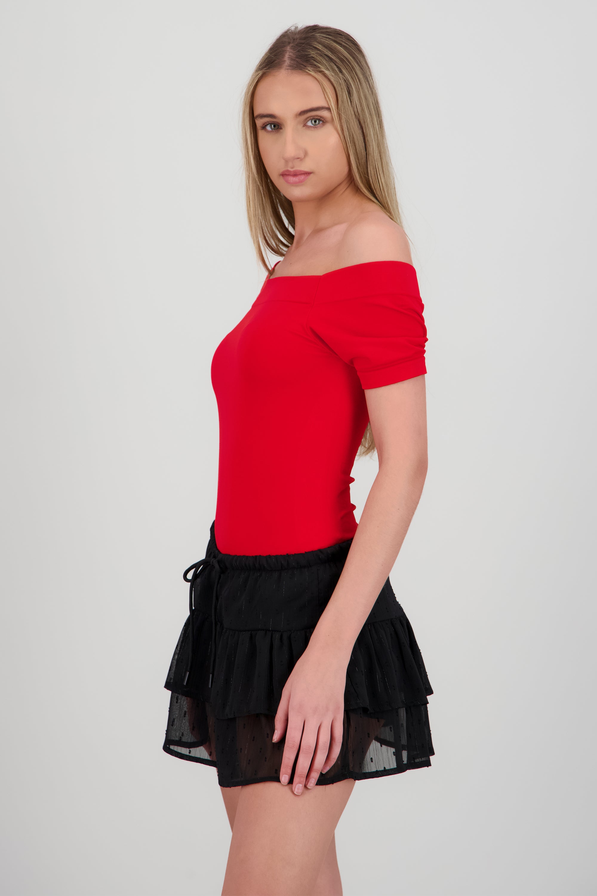 Bodysuit Liso Hombros Descubiertos ROJO