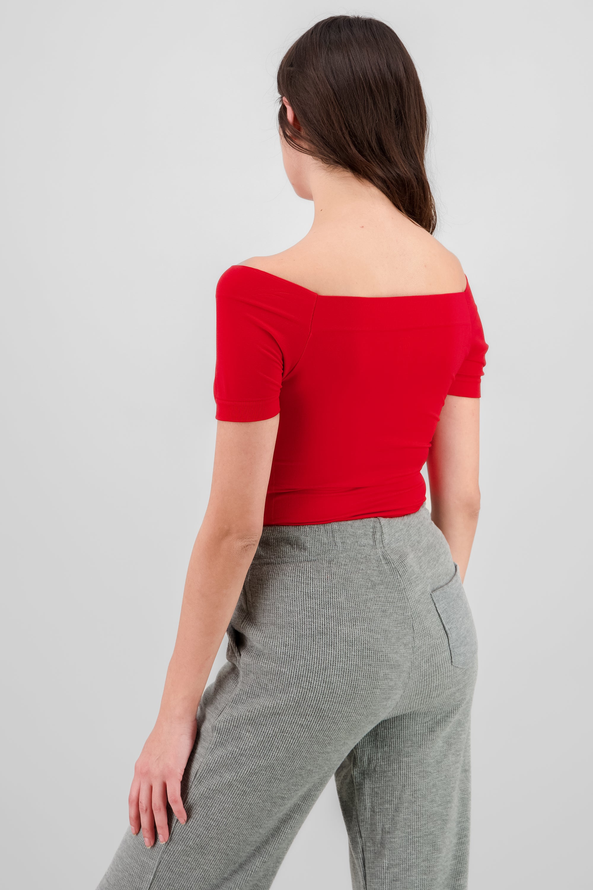 Bodysuit Liso Hombros Descubiertos ROJO