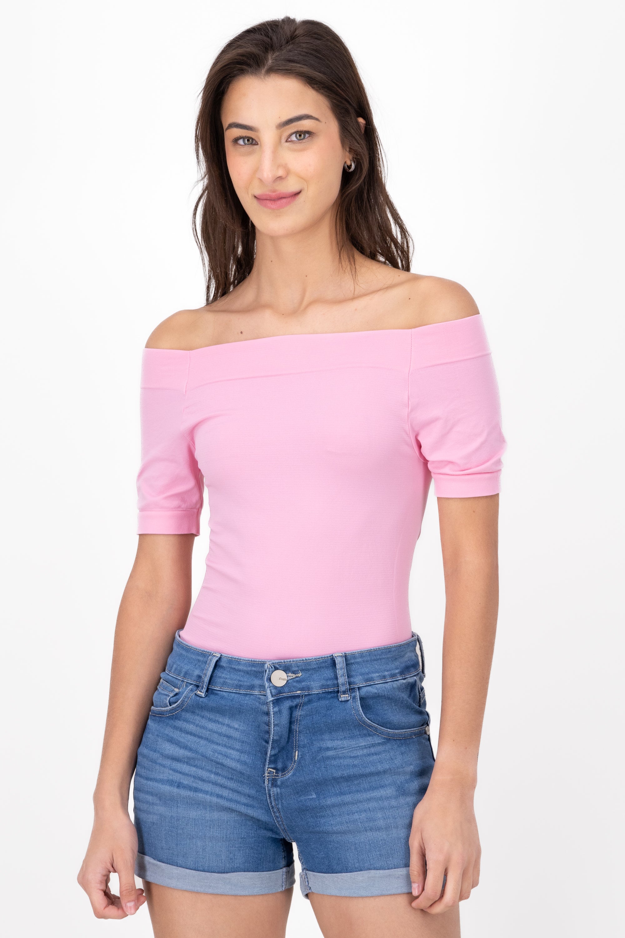 Bodysuit Liso Hombros Descubiertos ROSA PASTEL