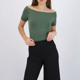 Bodysuit off shoulder manga corta