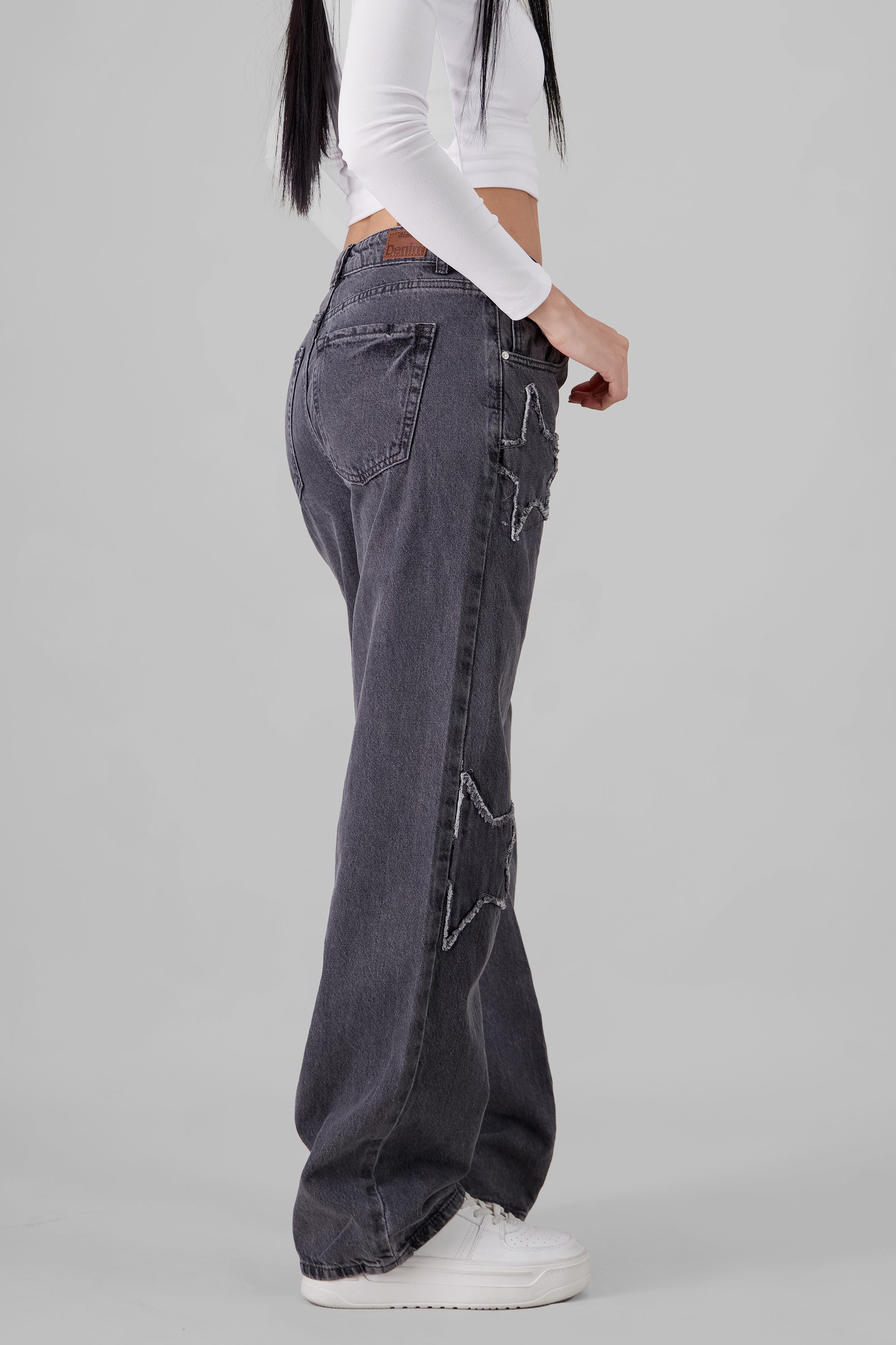 Jeans Straight Estrellas GRIS