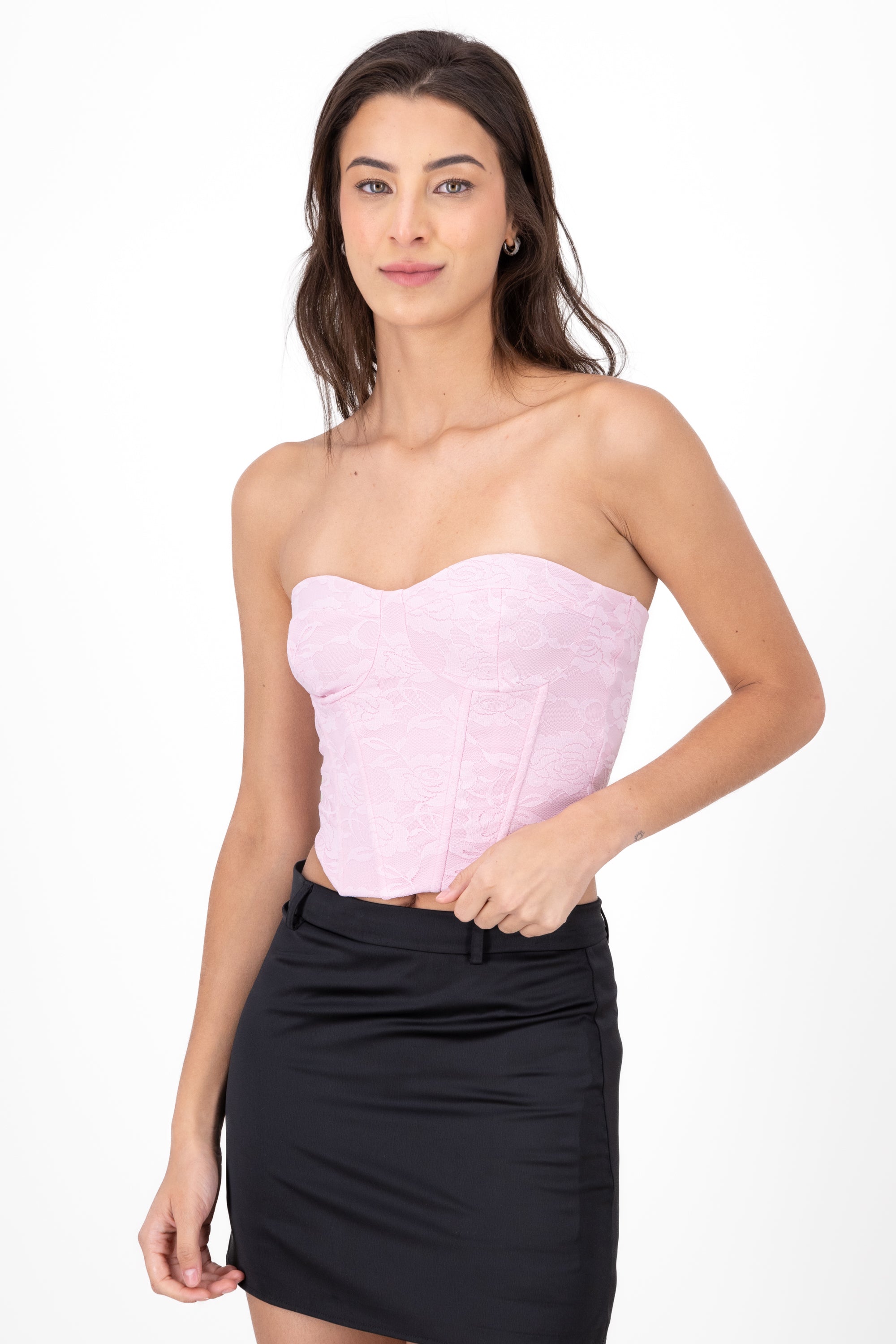 Corset encaje con copas Hypsters ROSA PASTEL