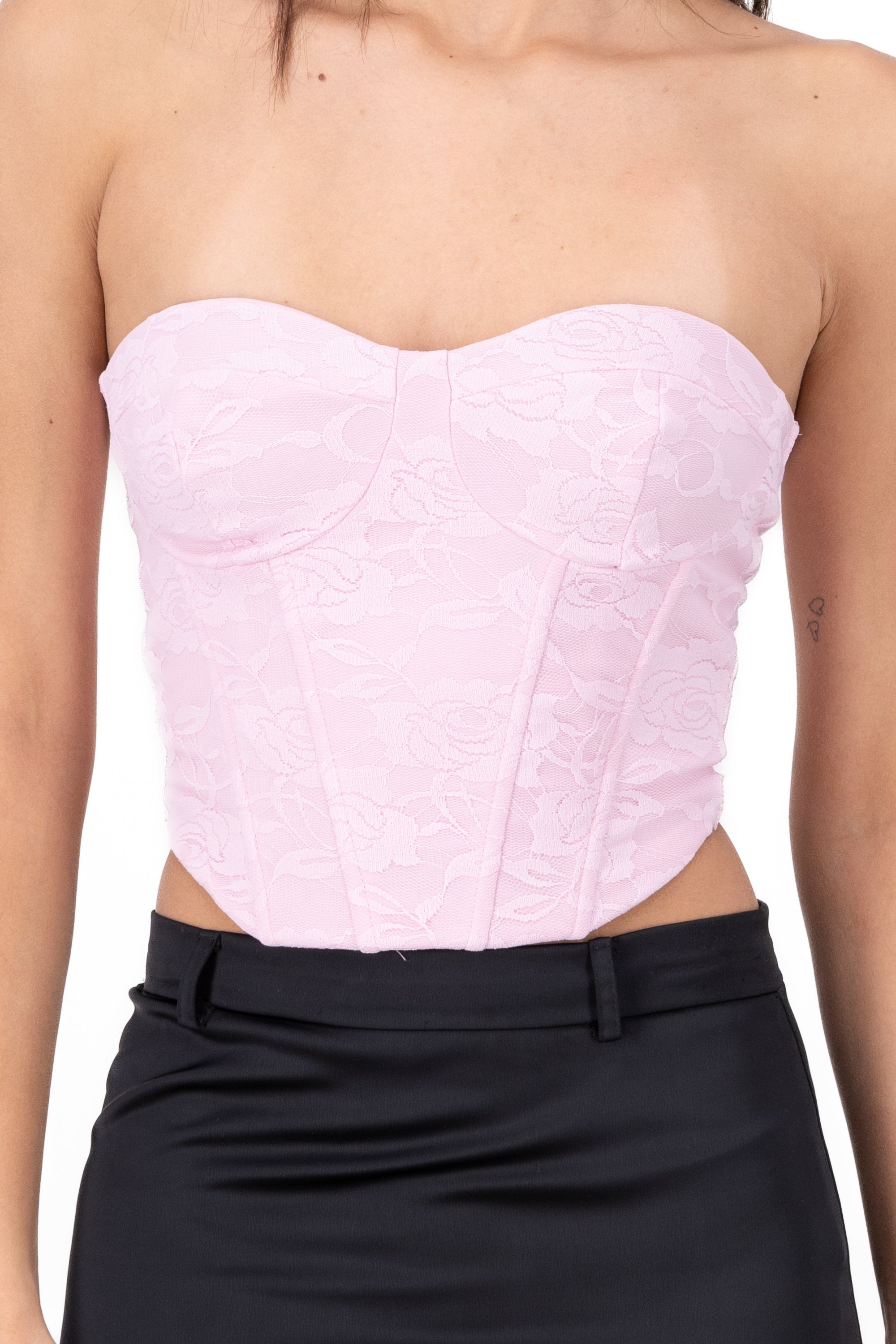 Corset encaje con copas Hypsters ROSA PASTEL