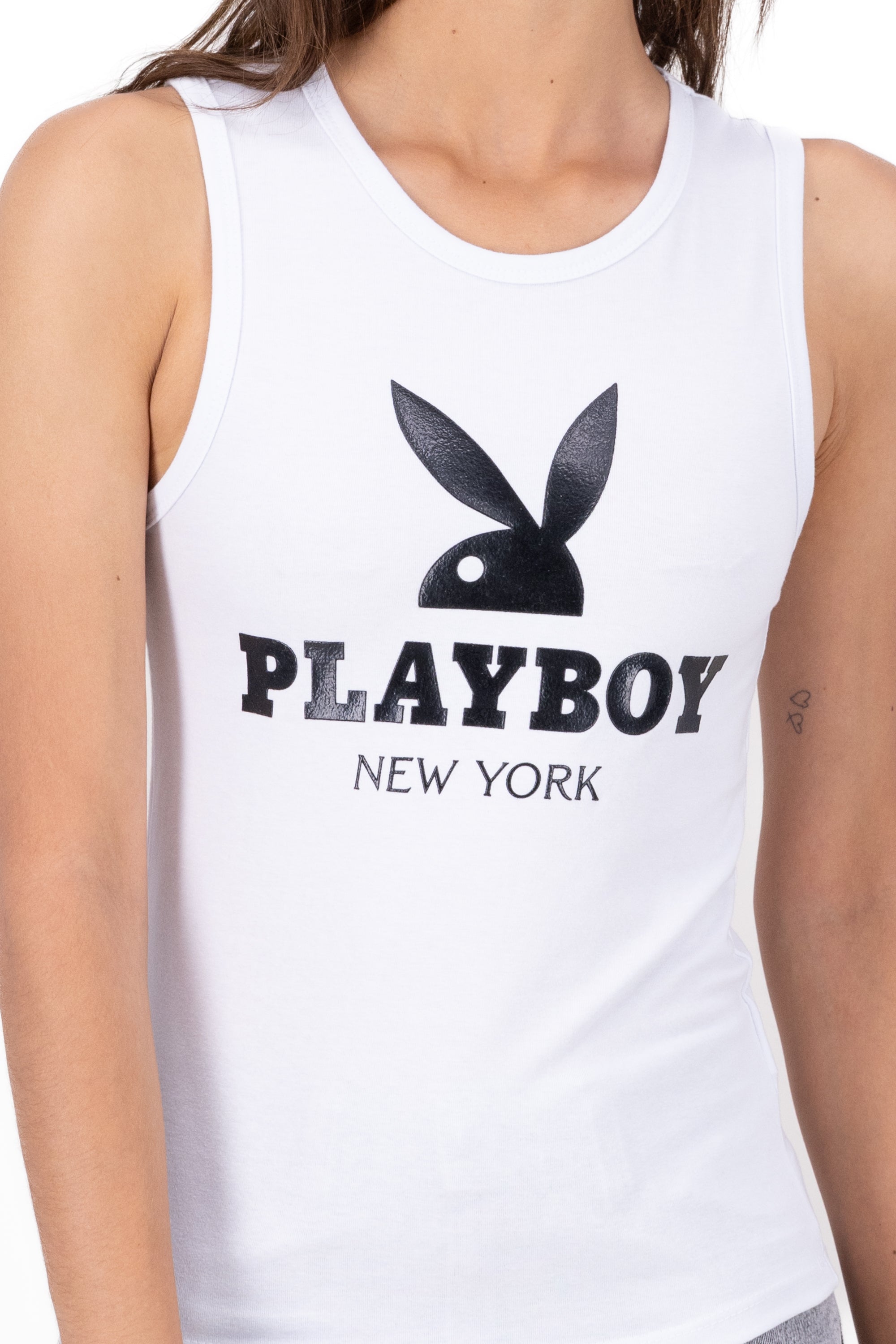 Crop sin manga new york playboy BLANCO