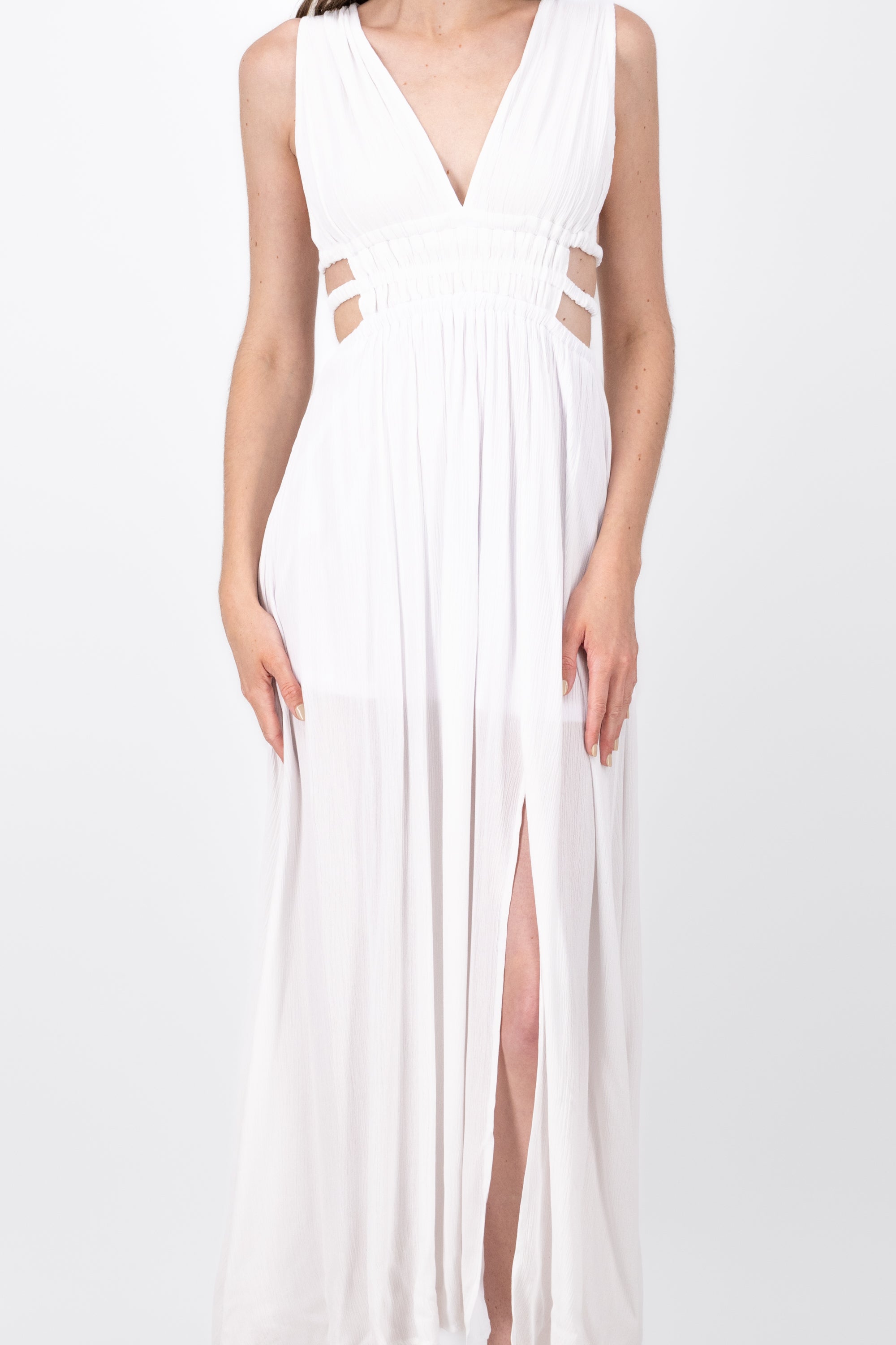 Vestido Maxi Con Detalle De Cut Outs Liso