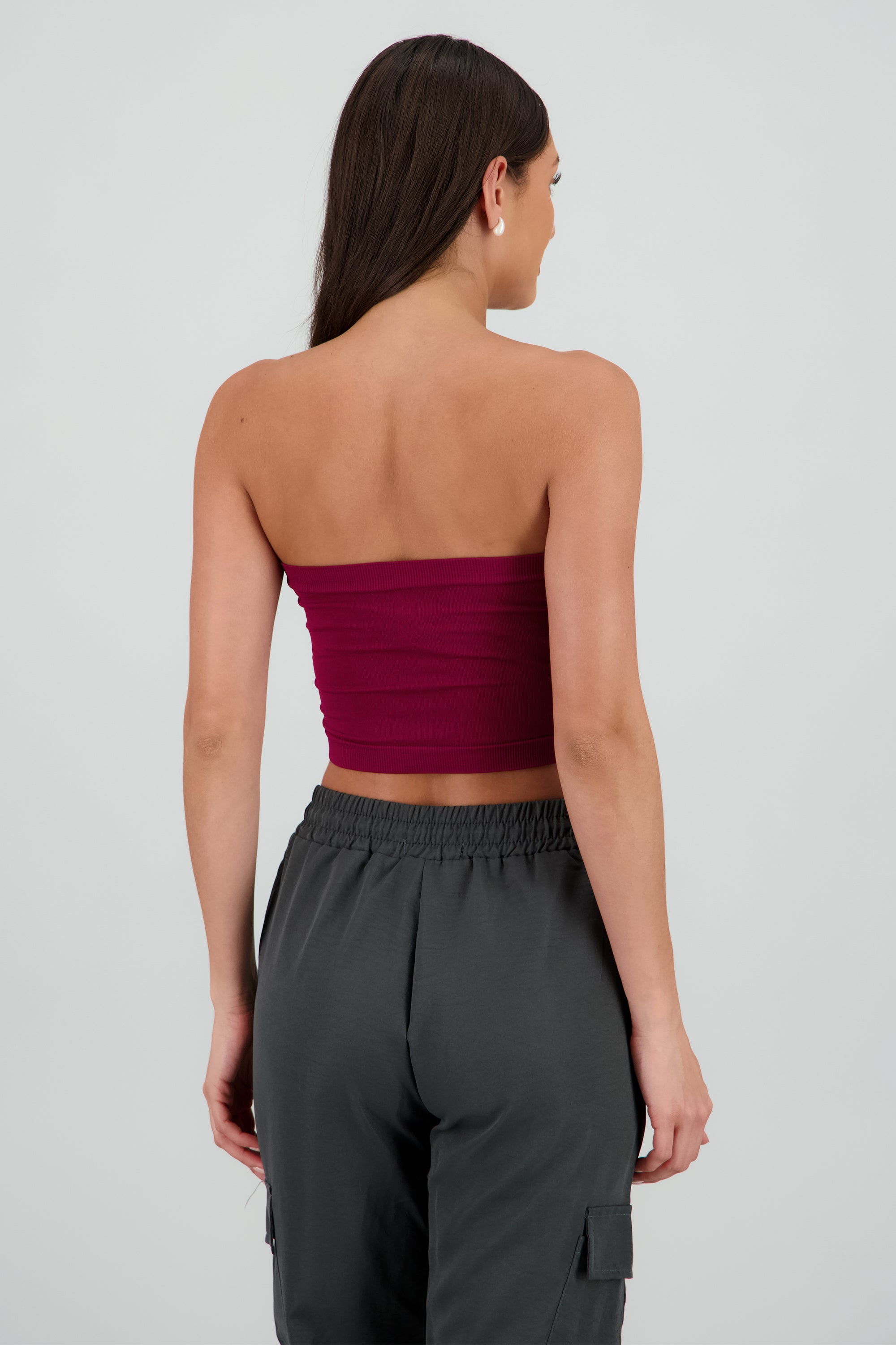 Top strapless liso CIRUELA