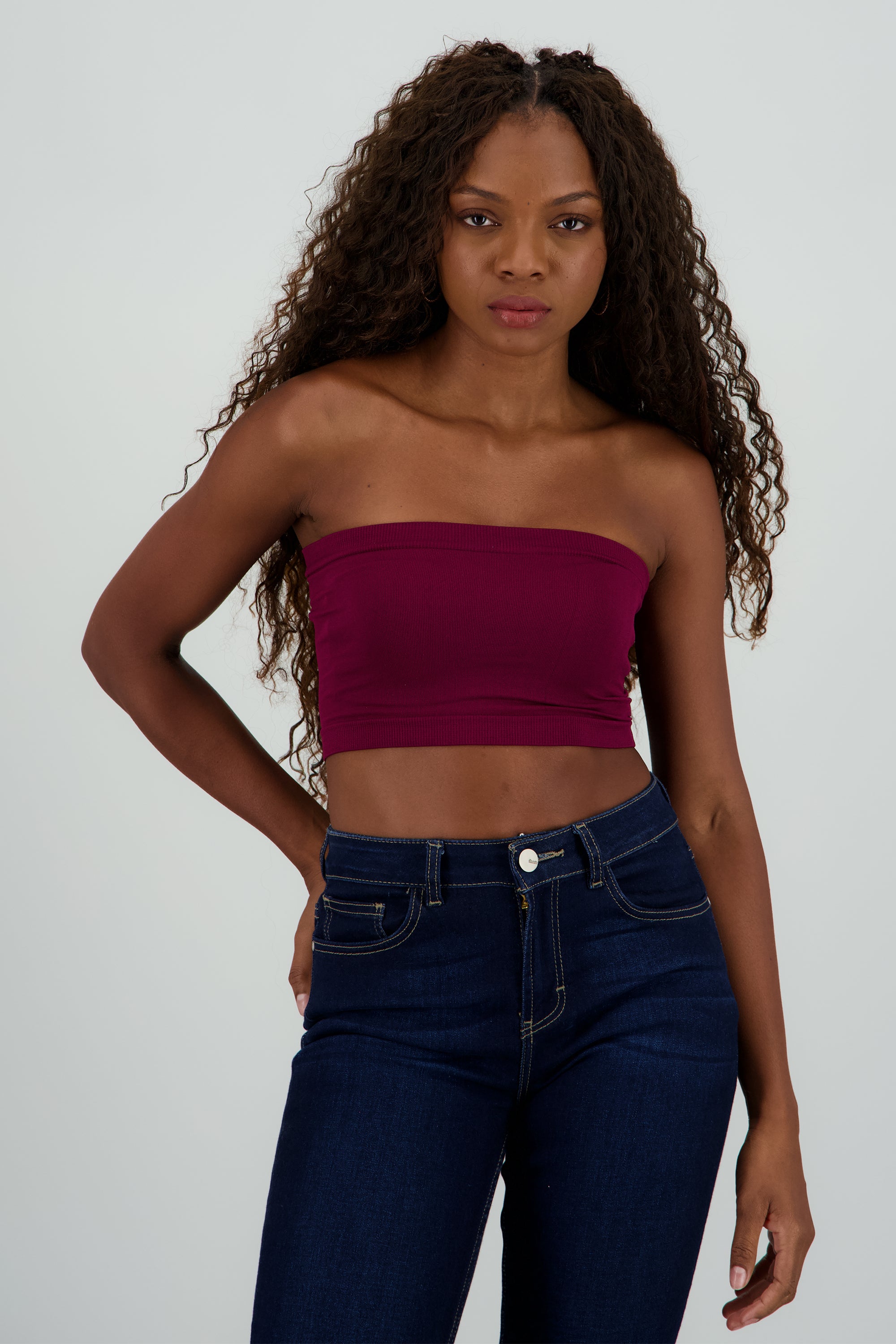 Top strapless liso UVA