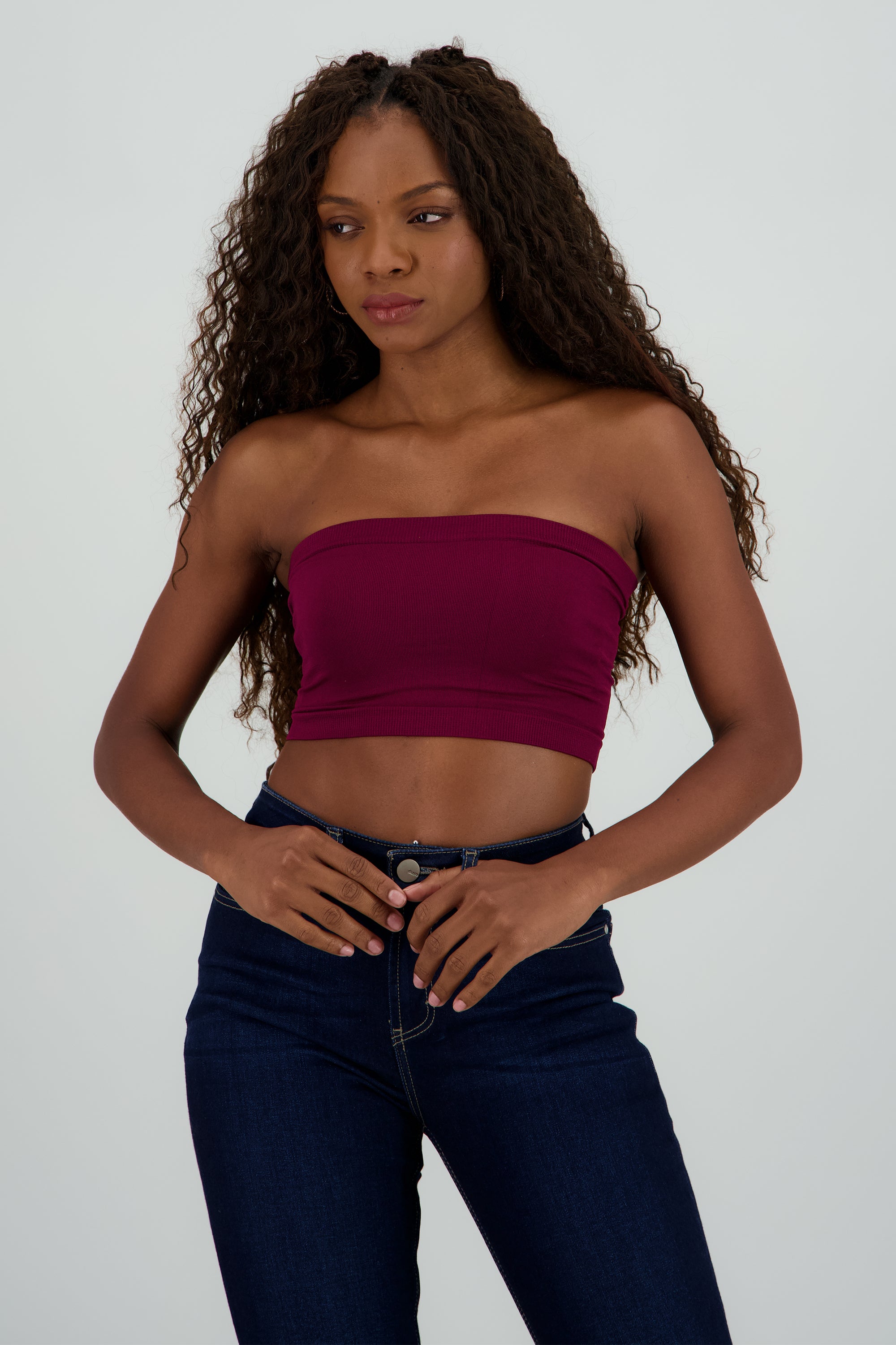 Top strapless liso UVA