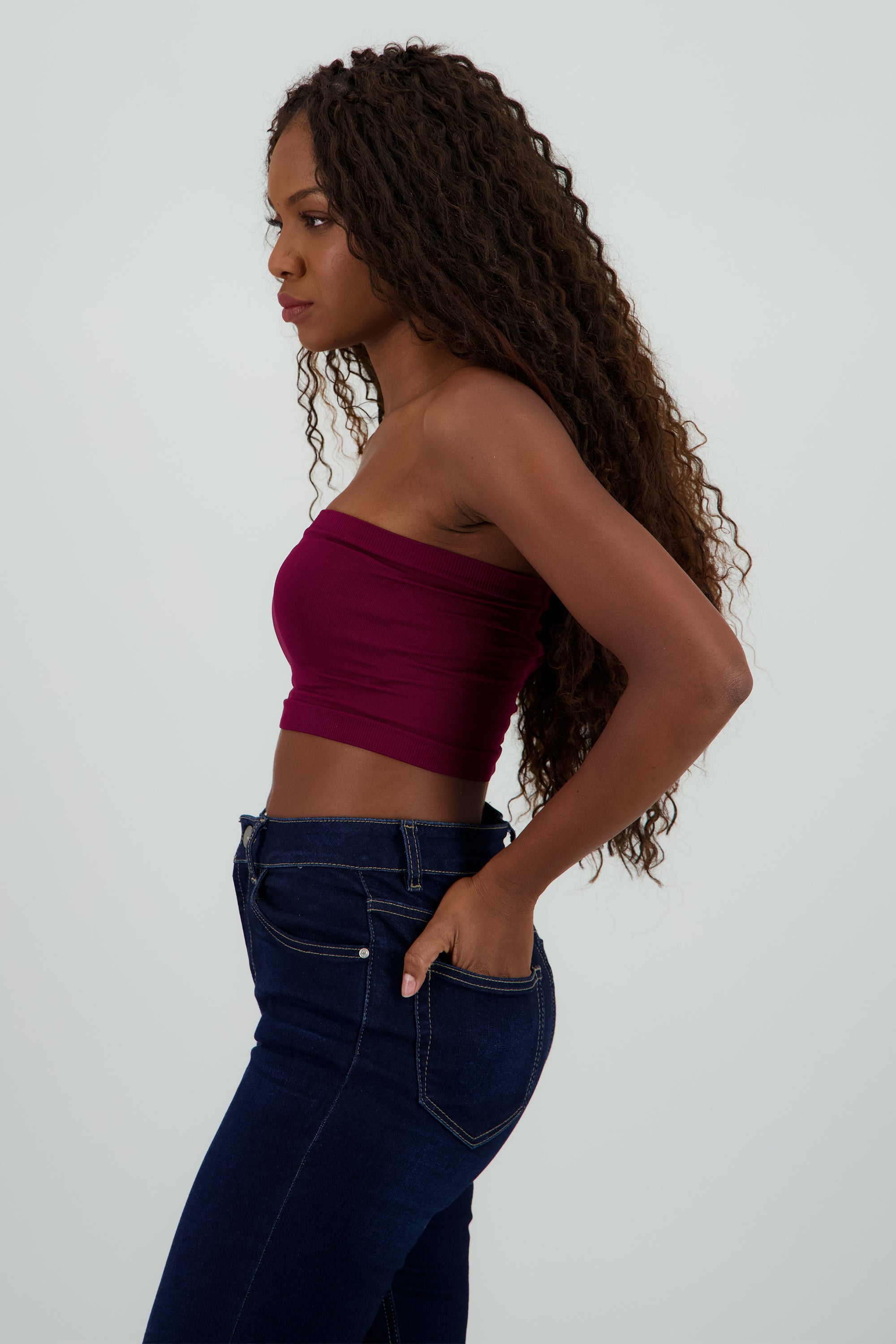 Top strapless liso UVA