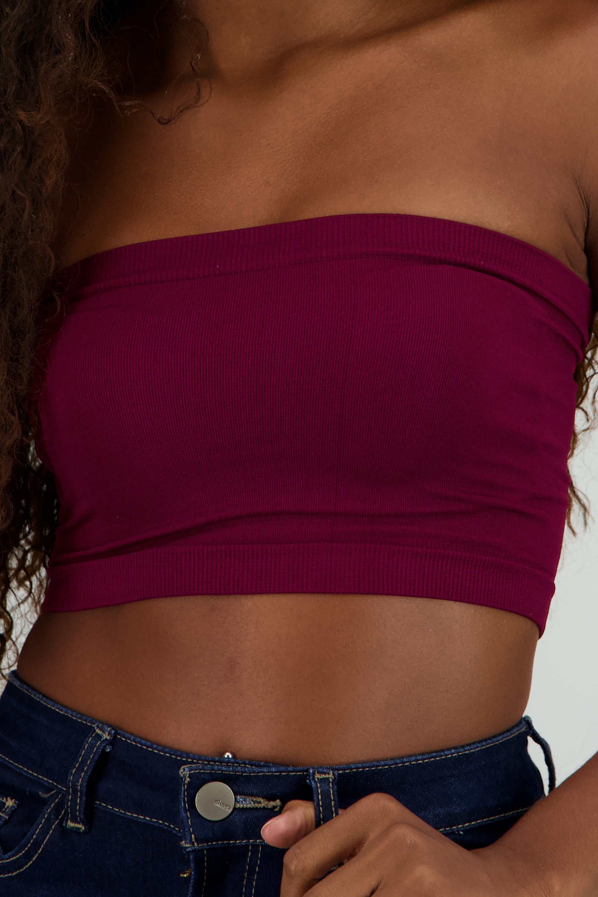 Top strapless liso UVA