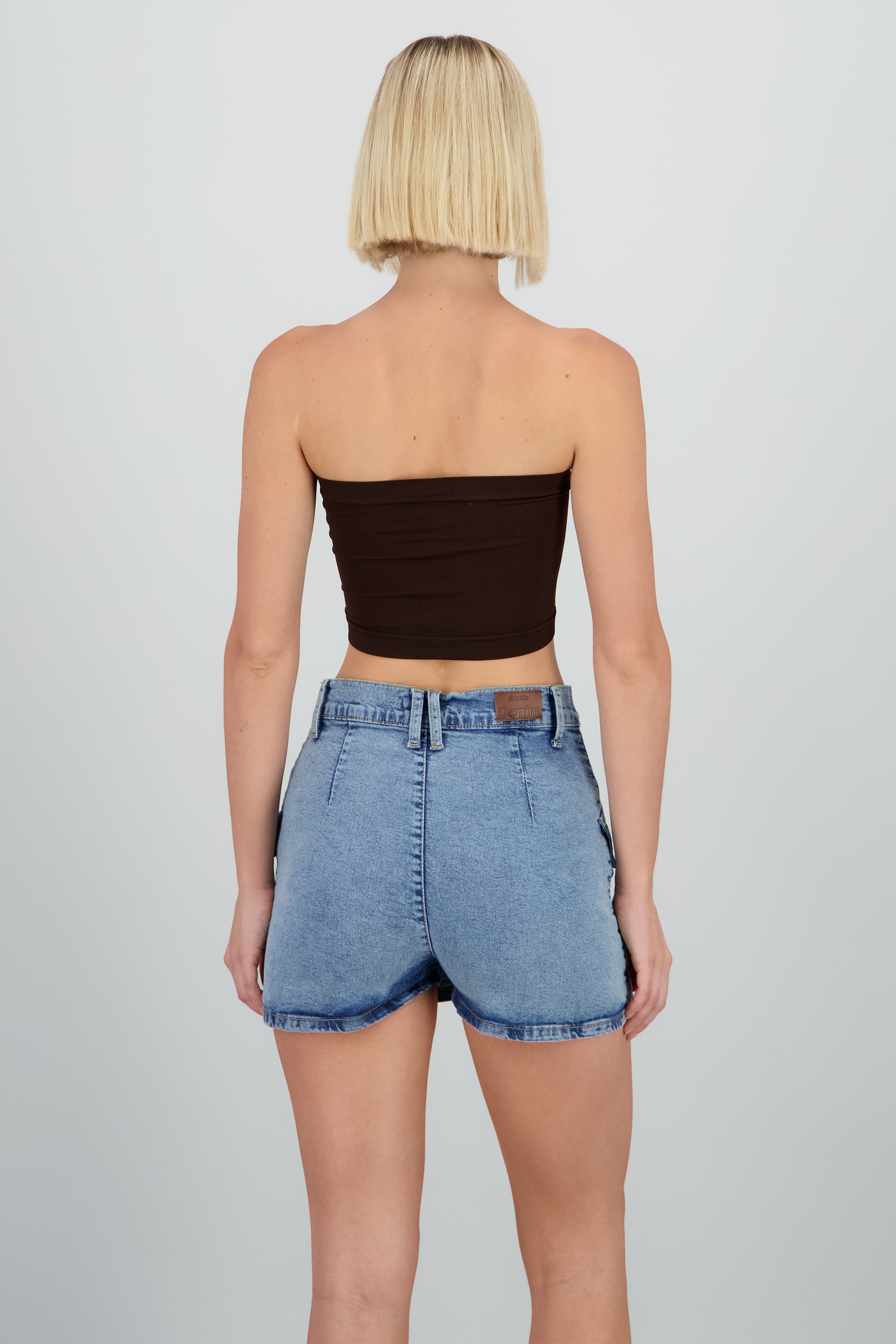 Top strapless liso CHOCOLATE