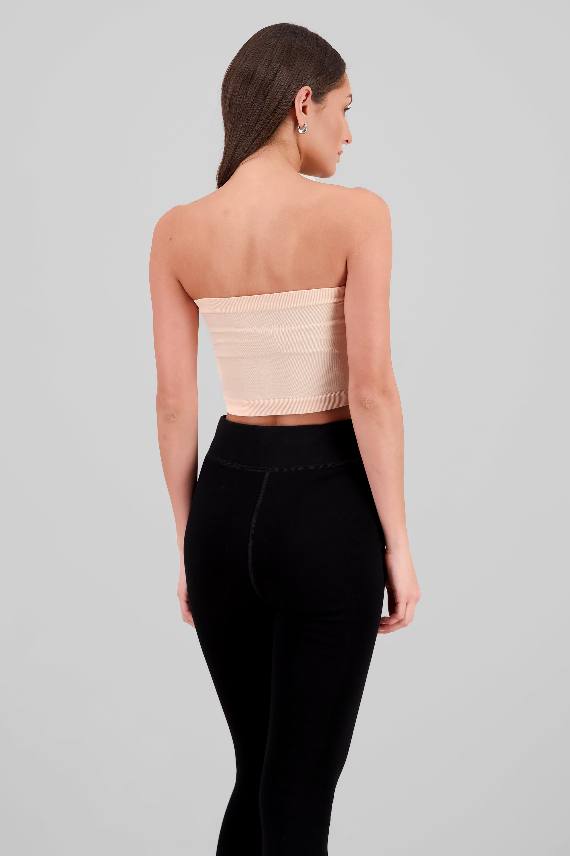 Top strapless liso DURAZNO