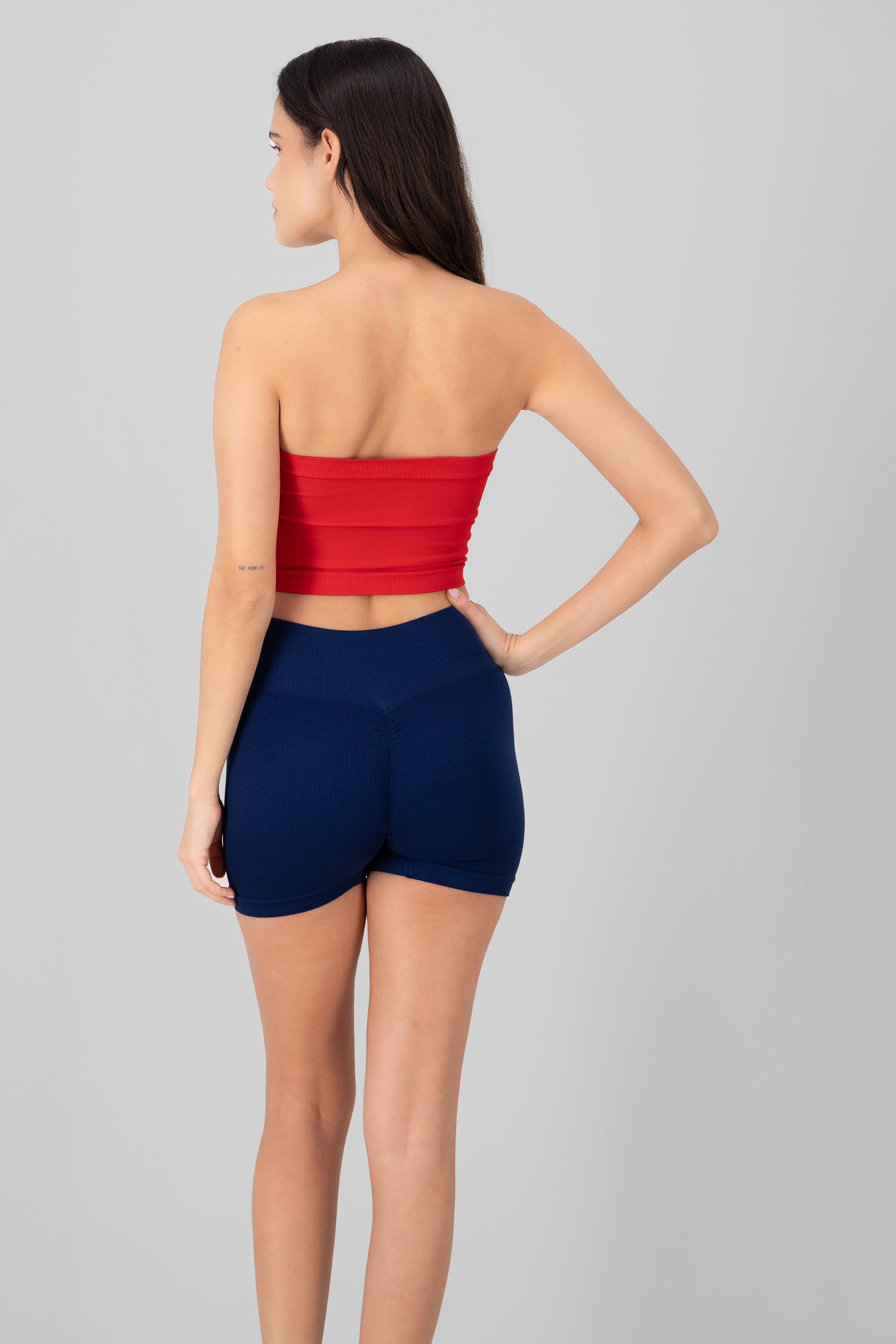 Top strapless liso ROJO