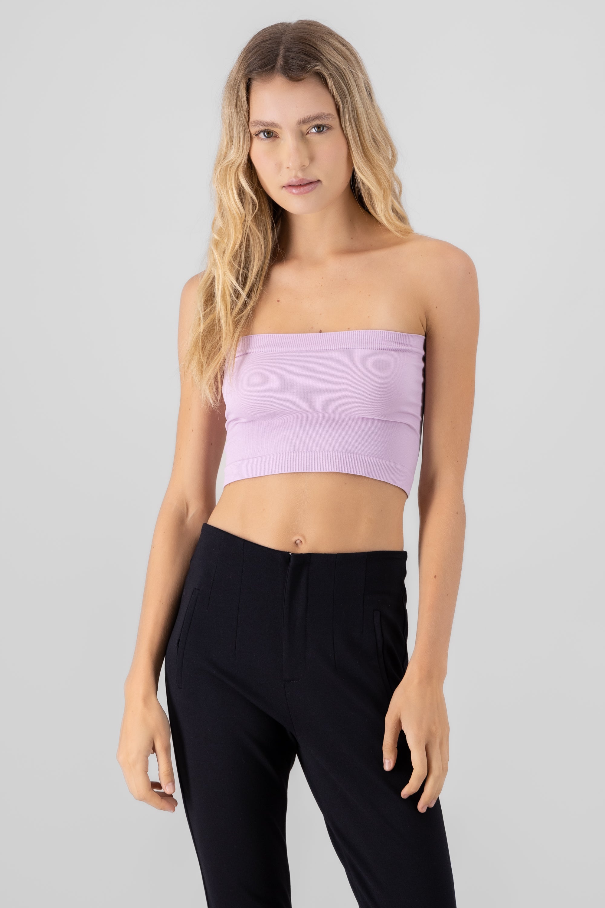 Top strapless liso PALO DE ROSA