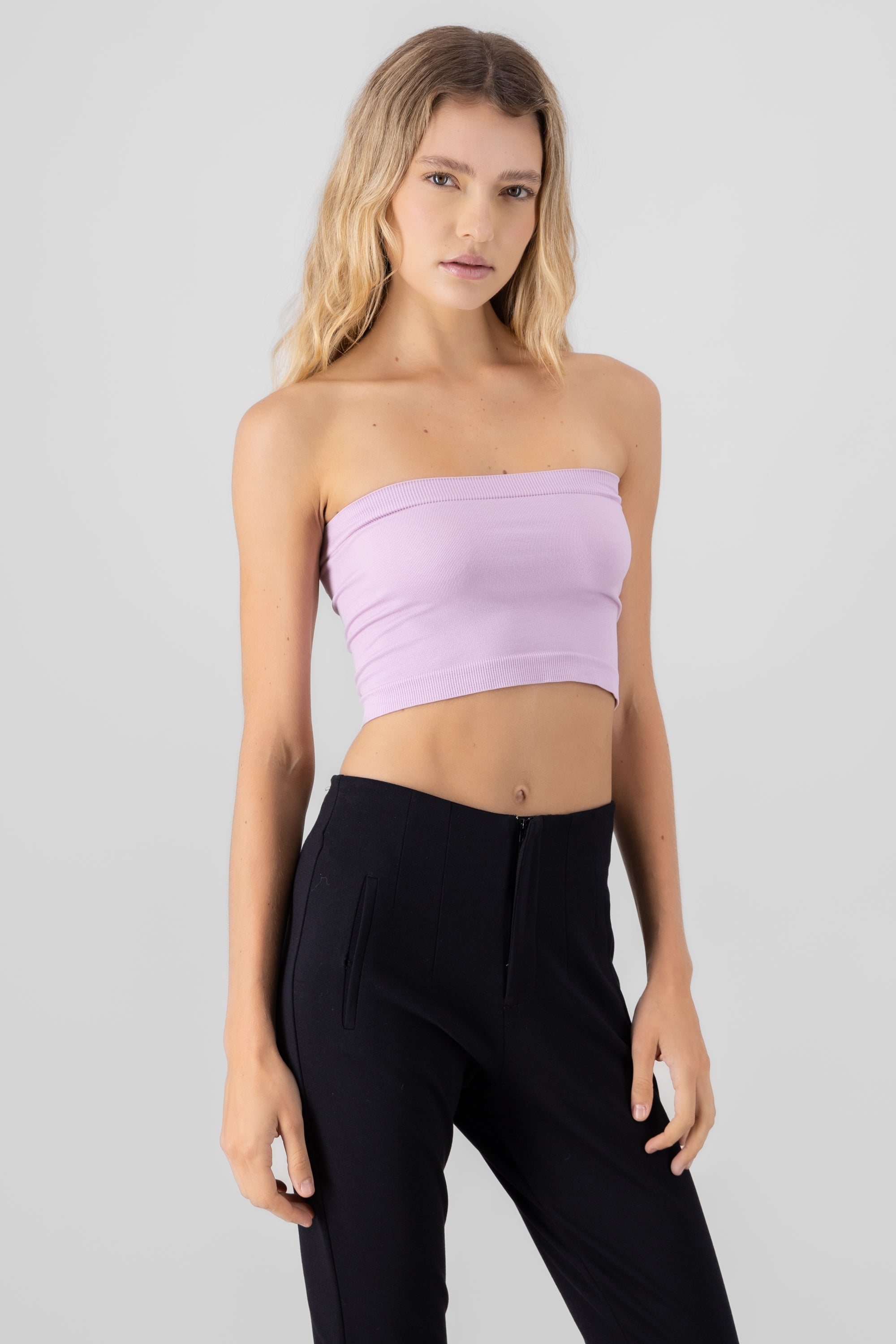 Top strapless liso PALO DE ROSA