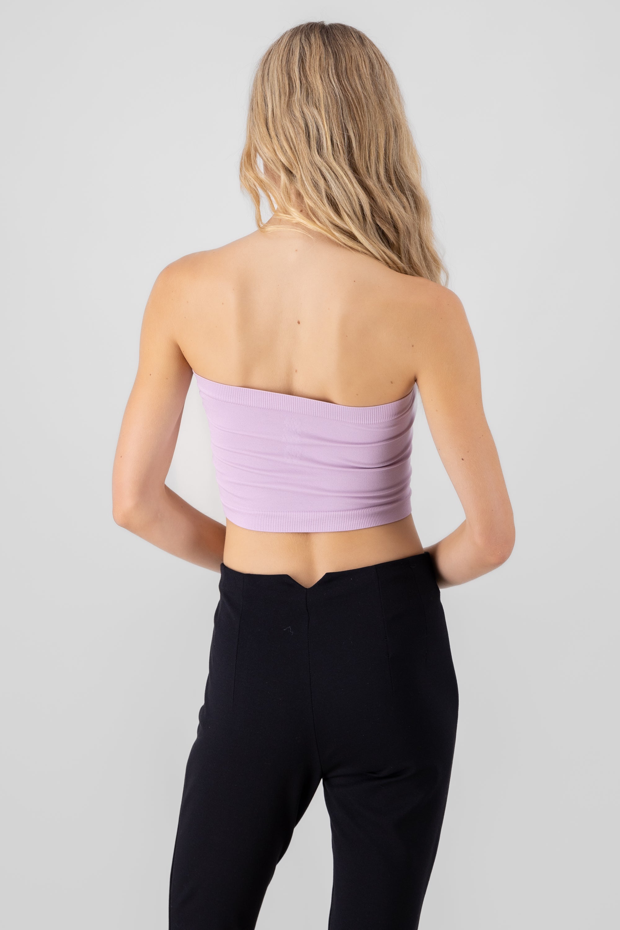 Top strapless liso PALO DE ROSA