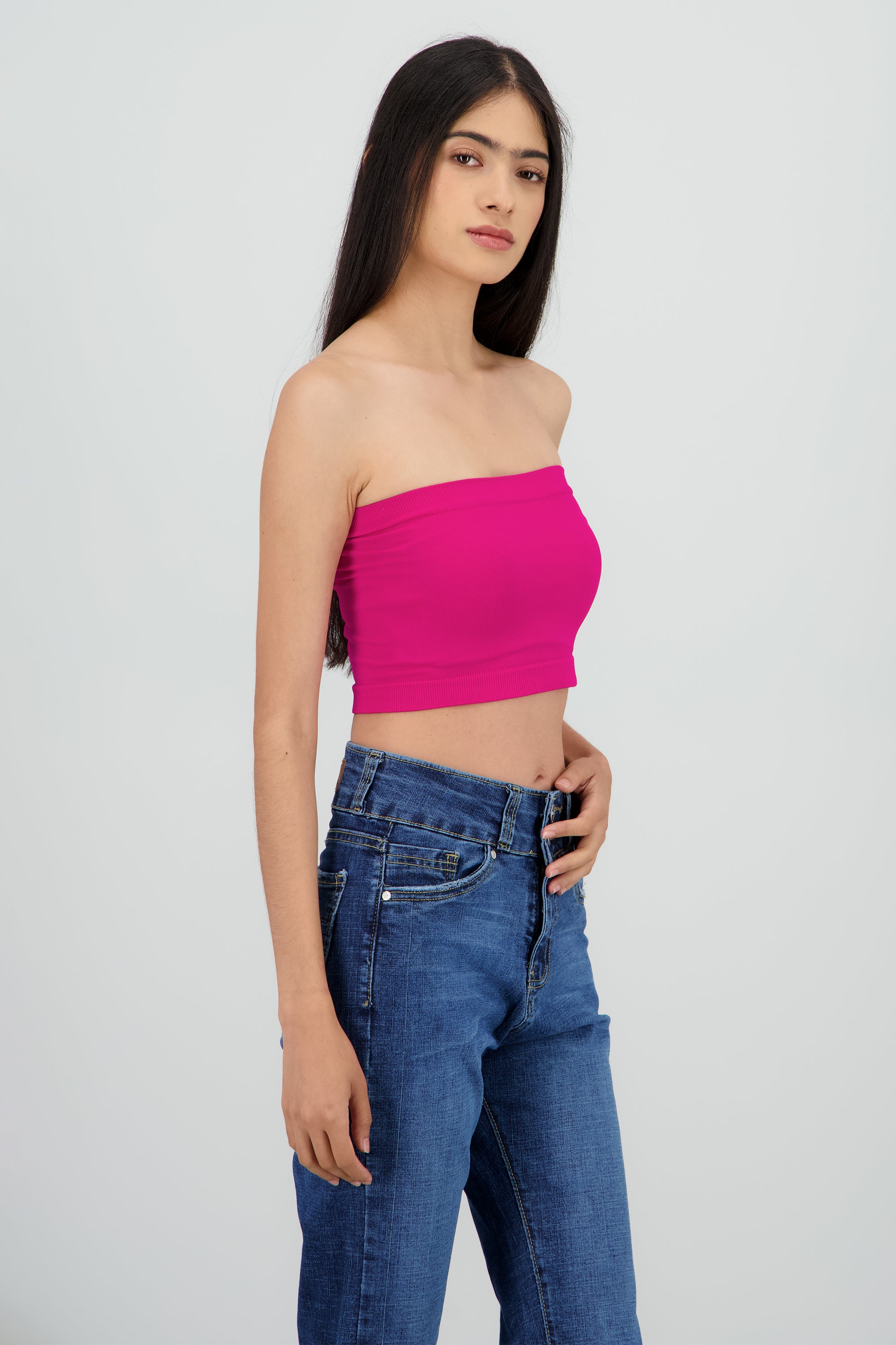Top strapless liso BUGAMBILIA